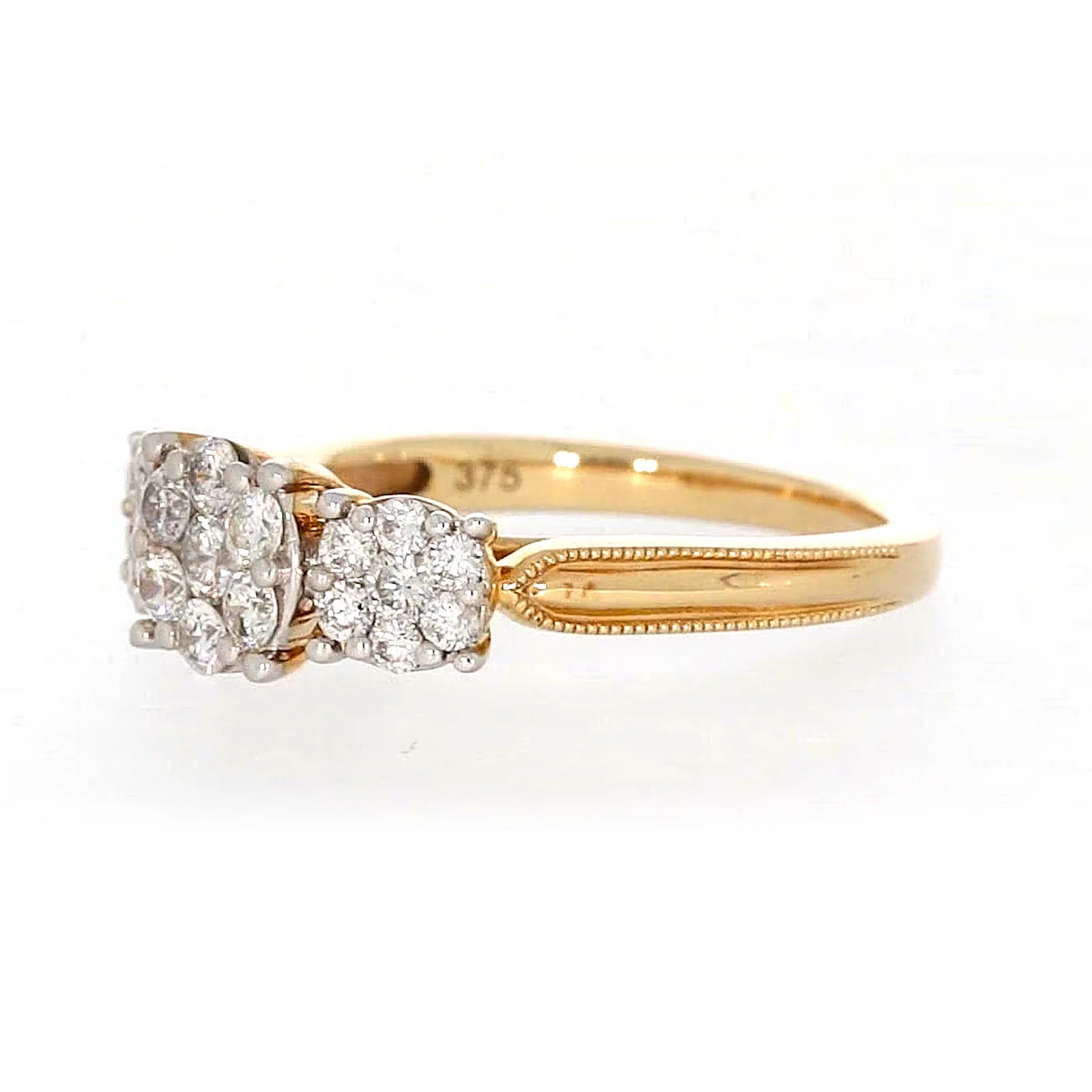 London 9ct Yellow Gold Round Brilliant Cut 3/4 CARAT tw of Diamonds Ring - Image 13