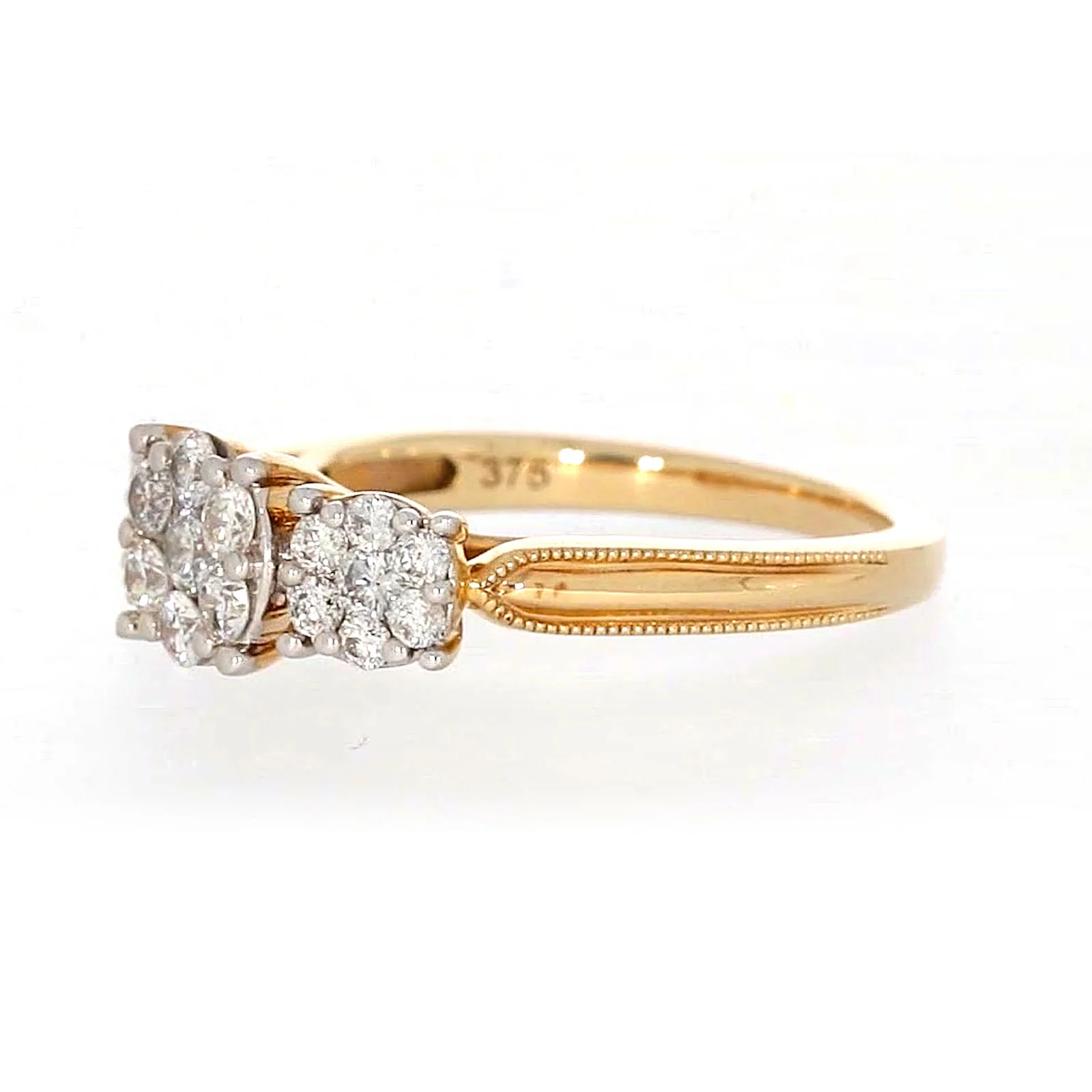 London 9ct Yellow Gold Round Brilliant Cut 3/4 CARAT tw of Diamonds Ring - Image 14