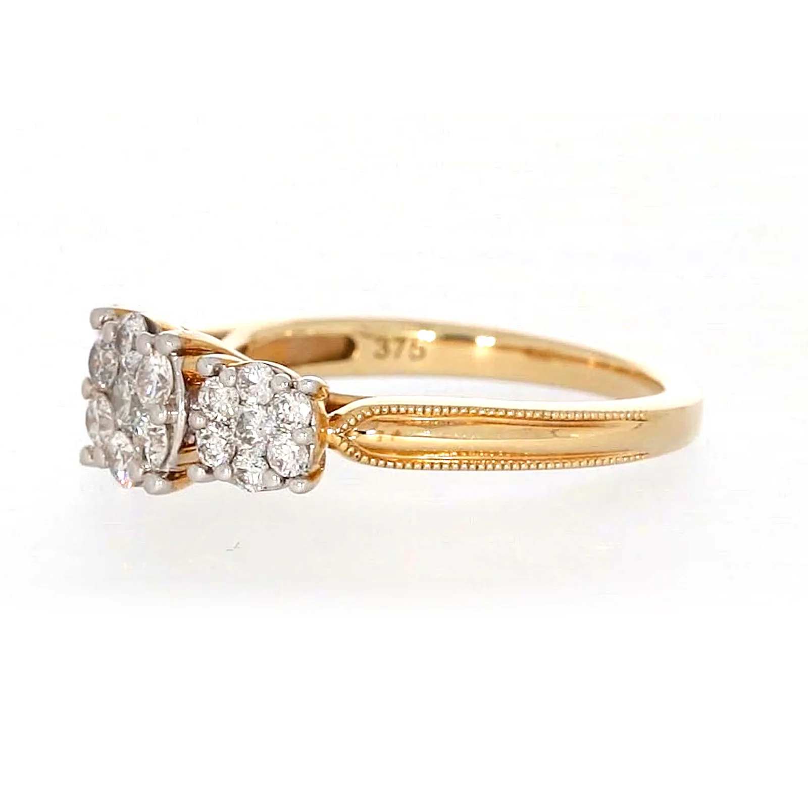 London 9ct Yellow Gold Round Brilliant Cut 3/4 CARAT tw of Diamonds Ring - Image 15