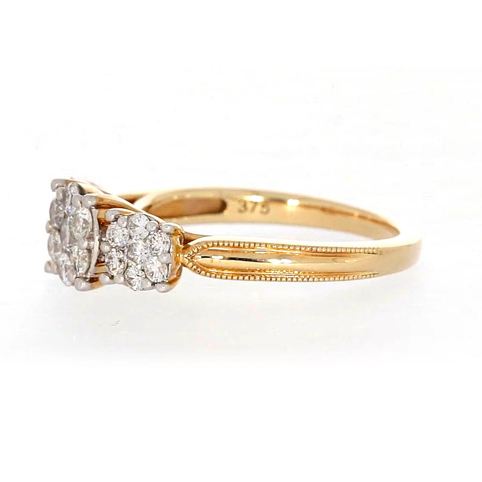 London 9ct Yellow Gold Round Brilliant Cut 3/4 CARAT tw of Diamonds Ring - Image 16