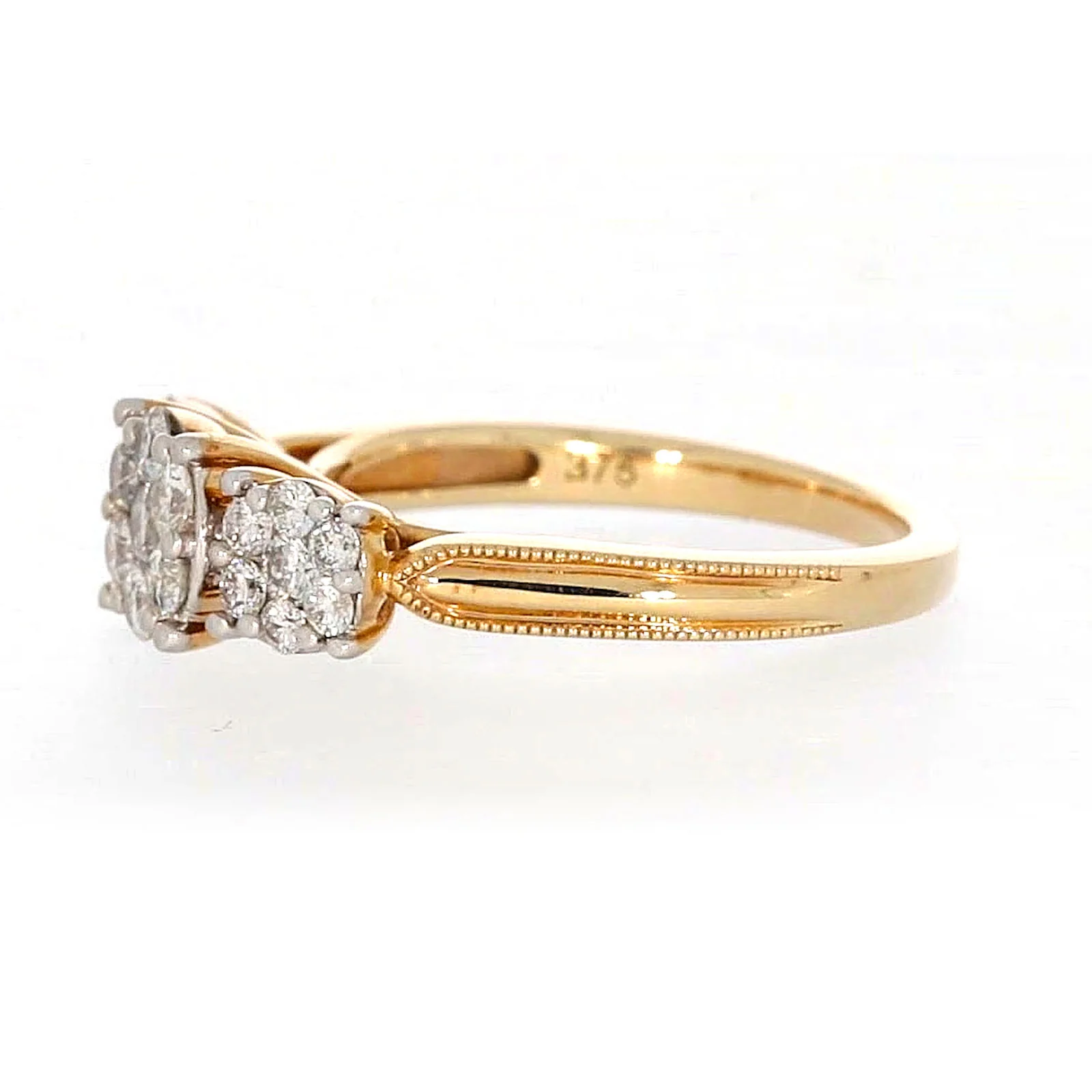 London 9ct Yellow Gold Round Brilliant Cut 3/4 CARAT tw of Diamonds Ring - Image 17