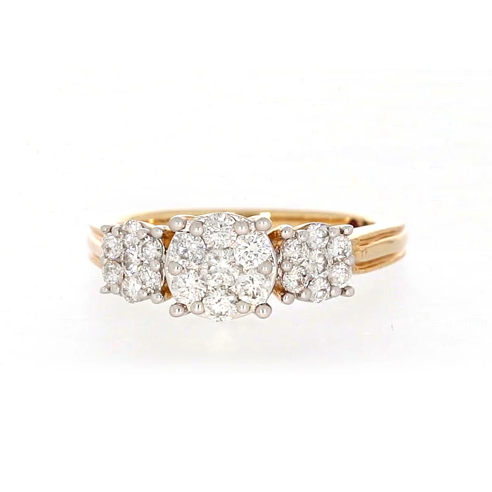London 9ct Yellow Gold Round Brilliant Cut 3/4 CARAT tw of Diamonds Ring - Image 4