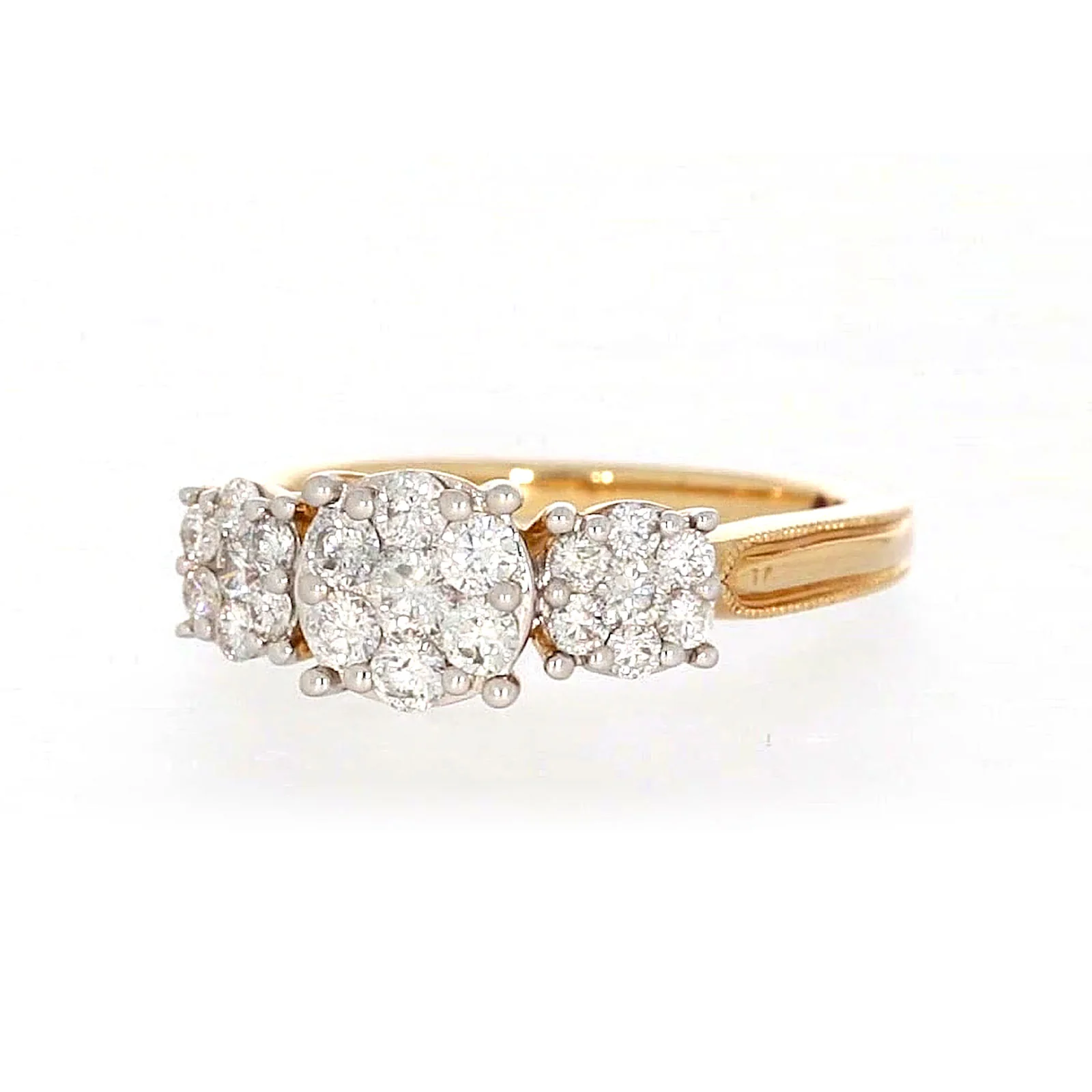 London 9ct Yellow Gold Round Brilliant Cut 3/4 CARAT tw of Diamonds Ring - Image 6