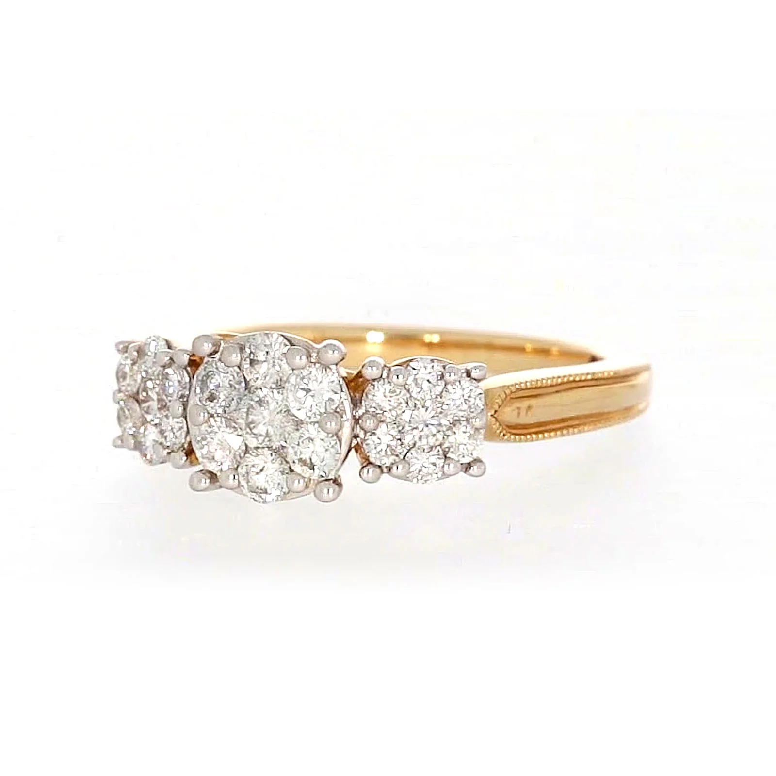 London 9ct Yellow Gold Round Brilliant Cut 3/4 CARAT tw of Diamonds Ring - Image 7