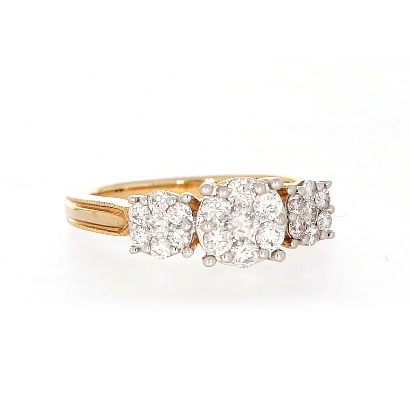 London 9ct Yellow Gold Round Brilliant Cut 3/4 CARAT tw of Diamonds Ring - Image 74