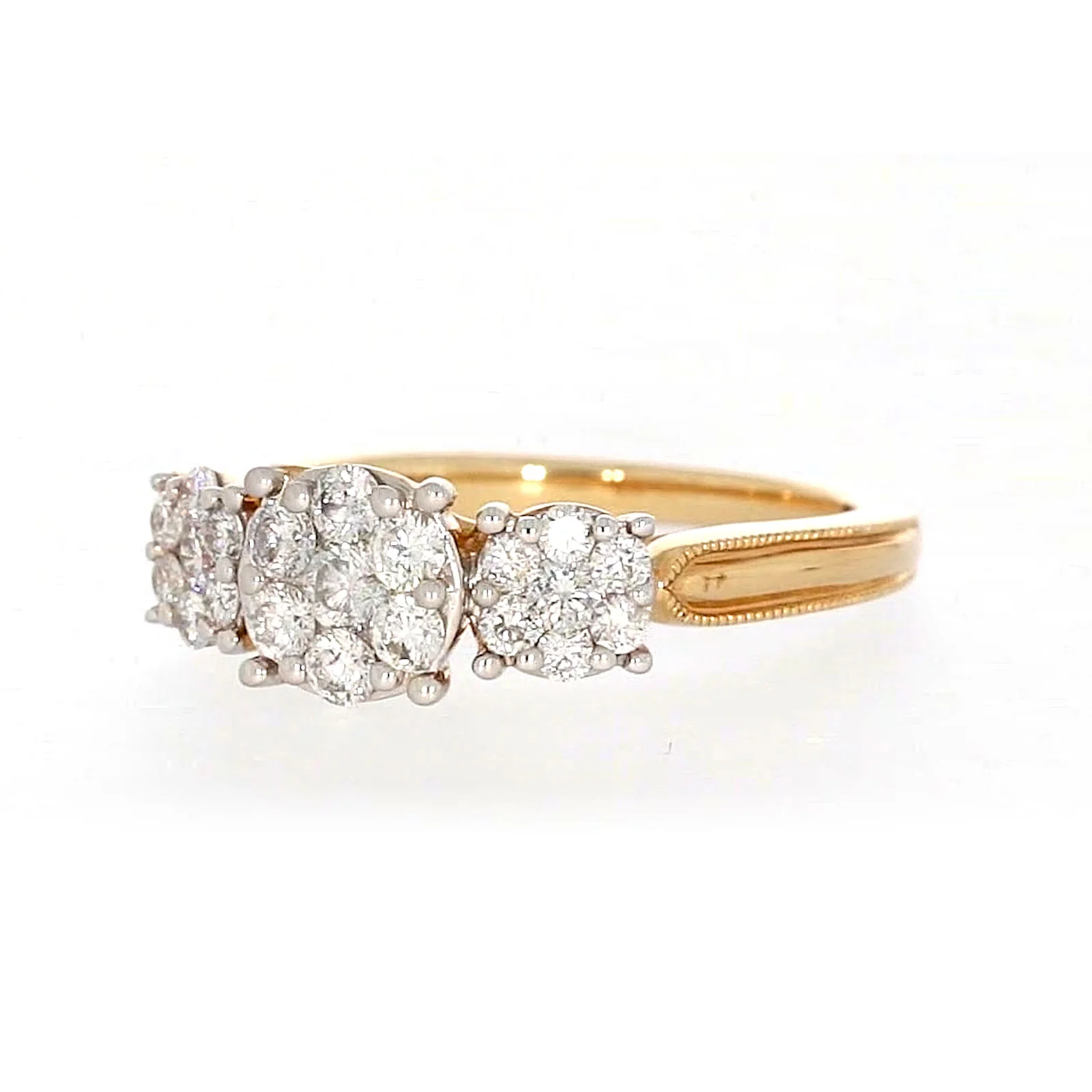 London 9ct Yellow Gold Round Brilliant Cut 3/4 CARAT tw of Diamonds Ring - Image 8