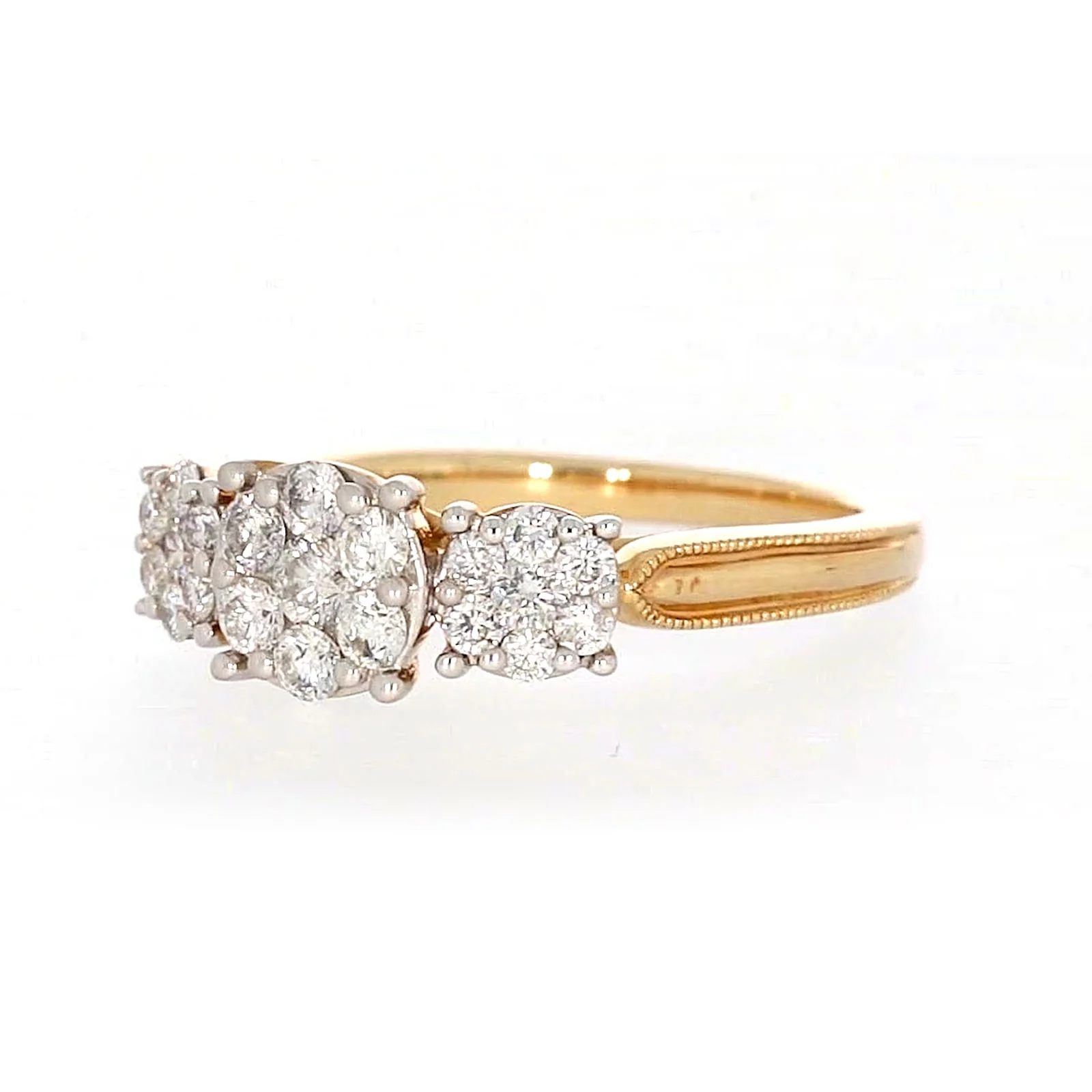 London 9ct Yellow Gold Round Brilliant Cut 3/4 CARAT tw of Diamonds Ring - Image 9