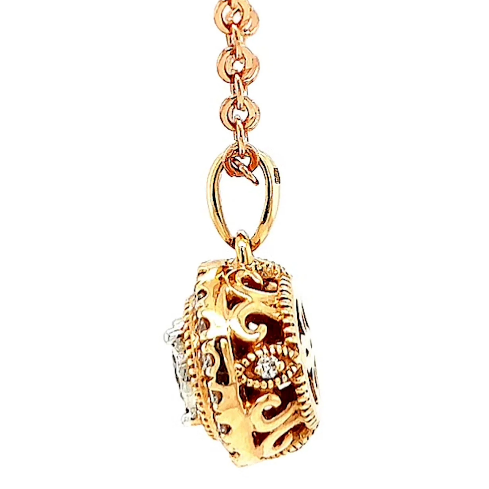 Paris 14ct Rose and White Gold Round Brilliant Cut 0.38 CARAT tw of Diamonds Pendant - Image 21