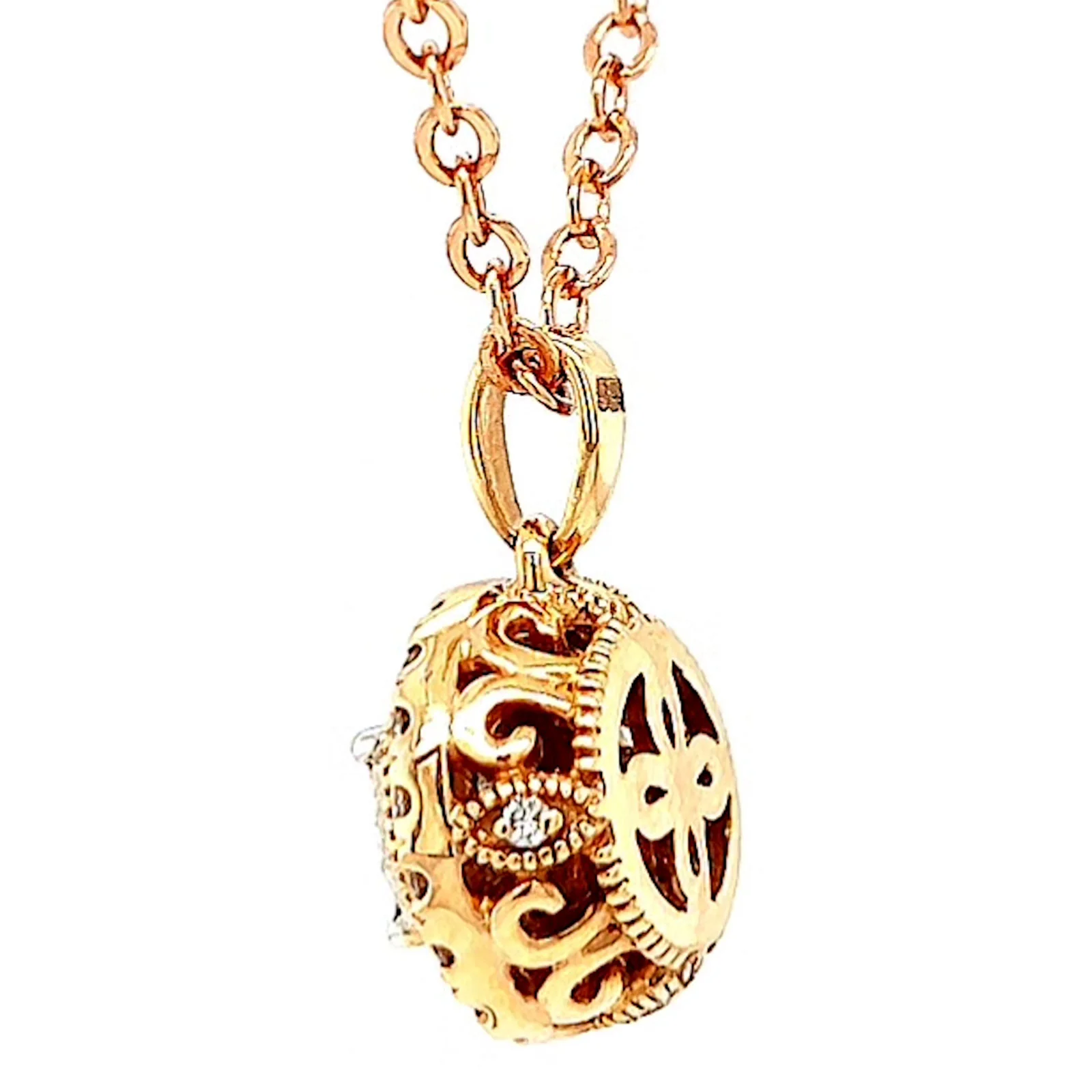 Paris 14ct Rose and White Gold Round Brilliant Cut 0.38 CARAT tw of Diamonds Pendant - Image 25