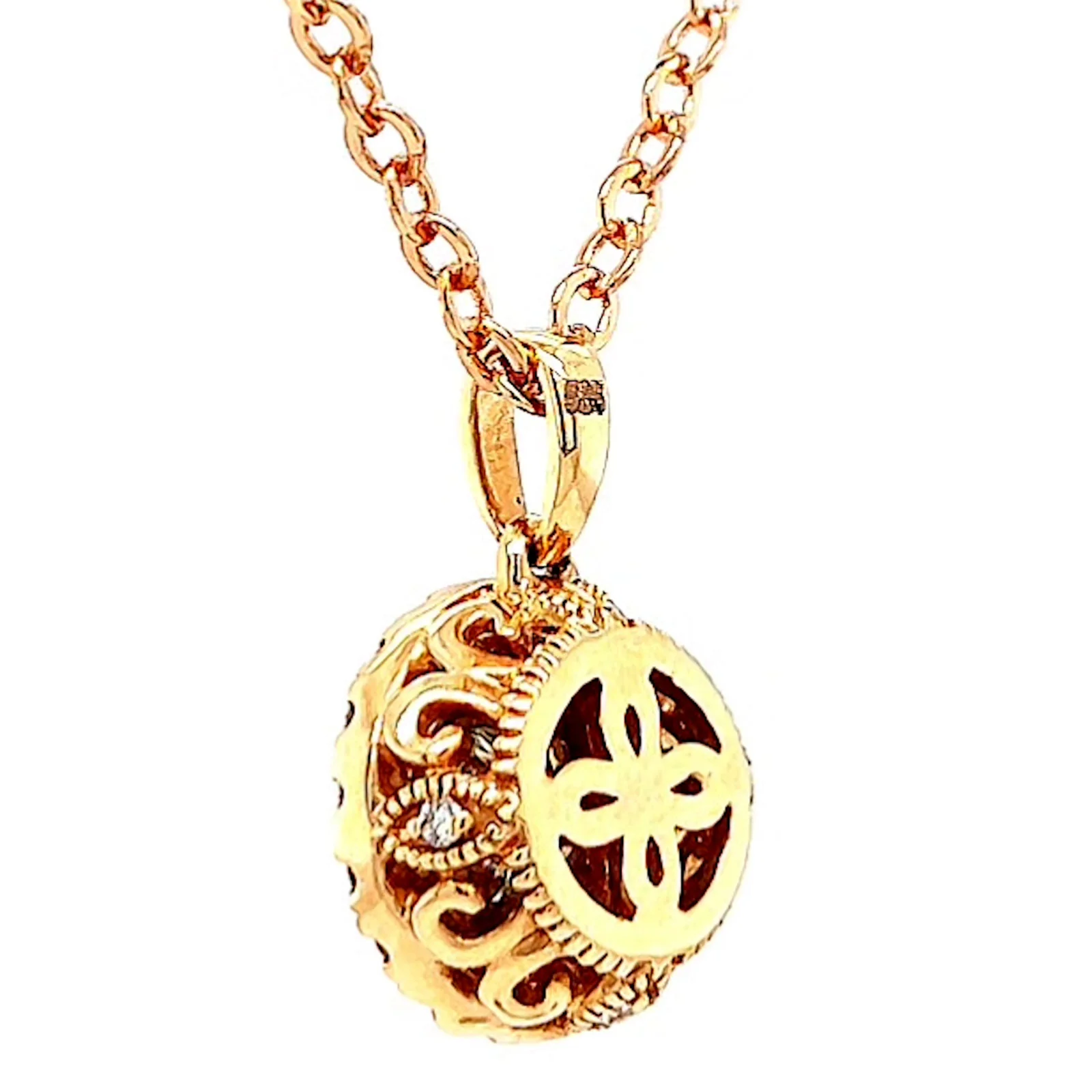 Paris 14ct Rose and White Gold Round Brilliant Cut 0.38 CARAT tw of Diamonds Pendant - Image 29