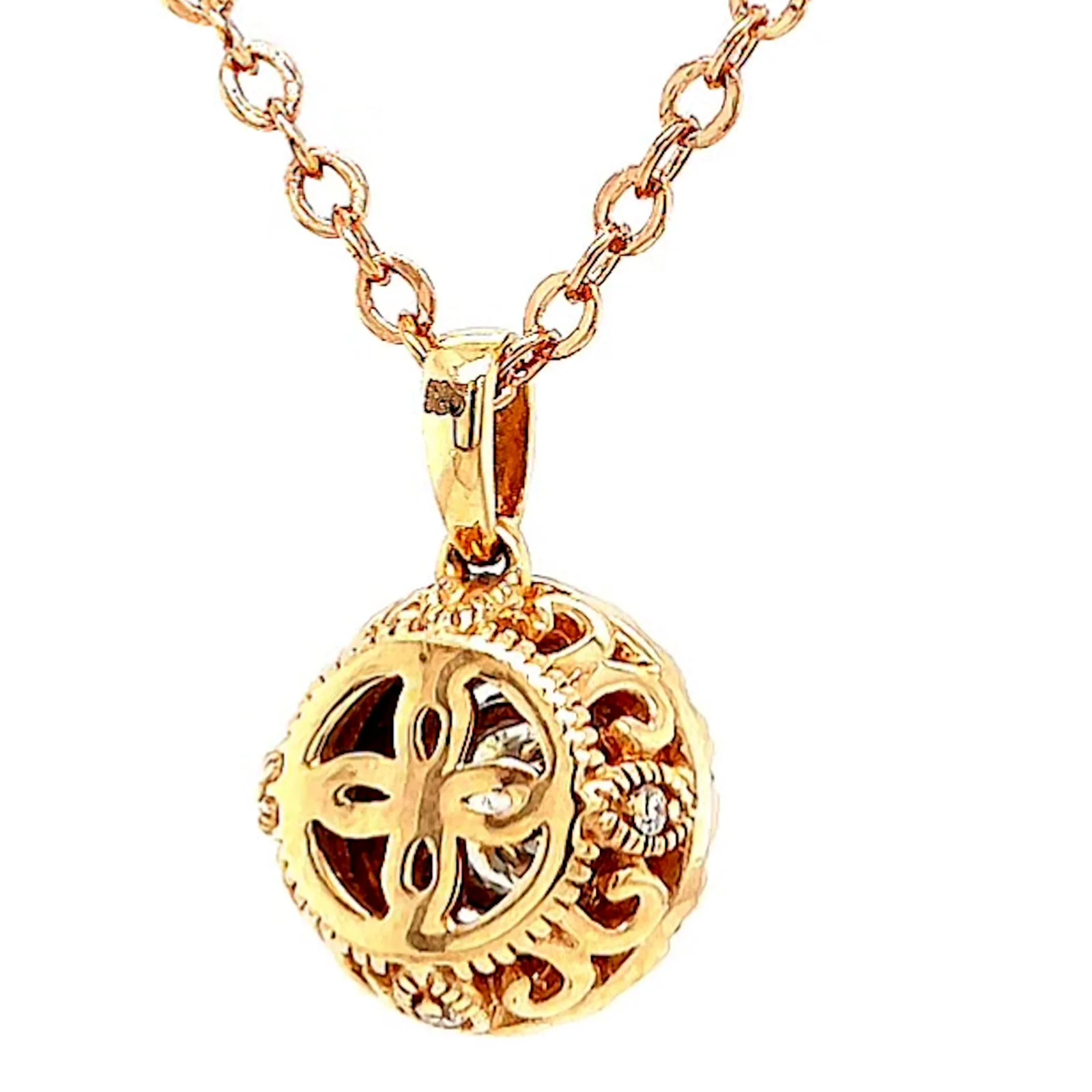 Paris 14ct Rose and White Gold Round Brilliant Cut 0.38 CARAT tw of Diamonds Pendant - Image 43