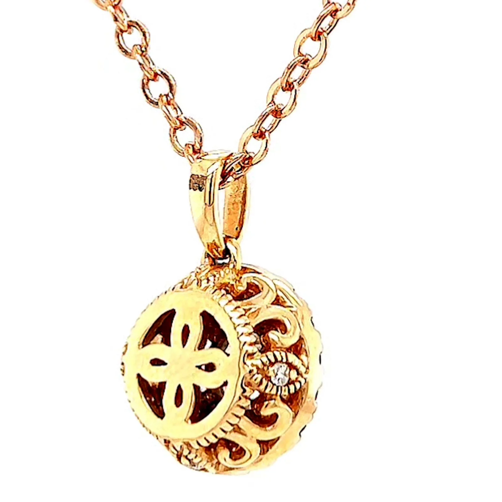 Paris 14ct Rose and White Gold Round Brilliant Cut 0.38 CARAT tw of Diamonds Pendant - Image 46
