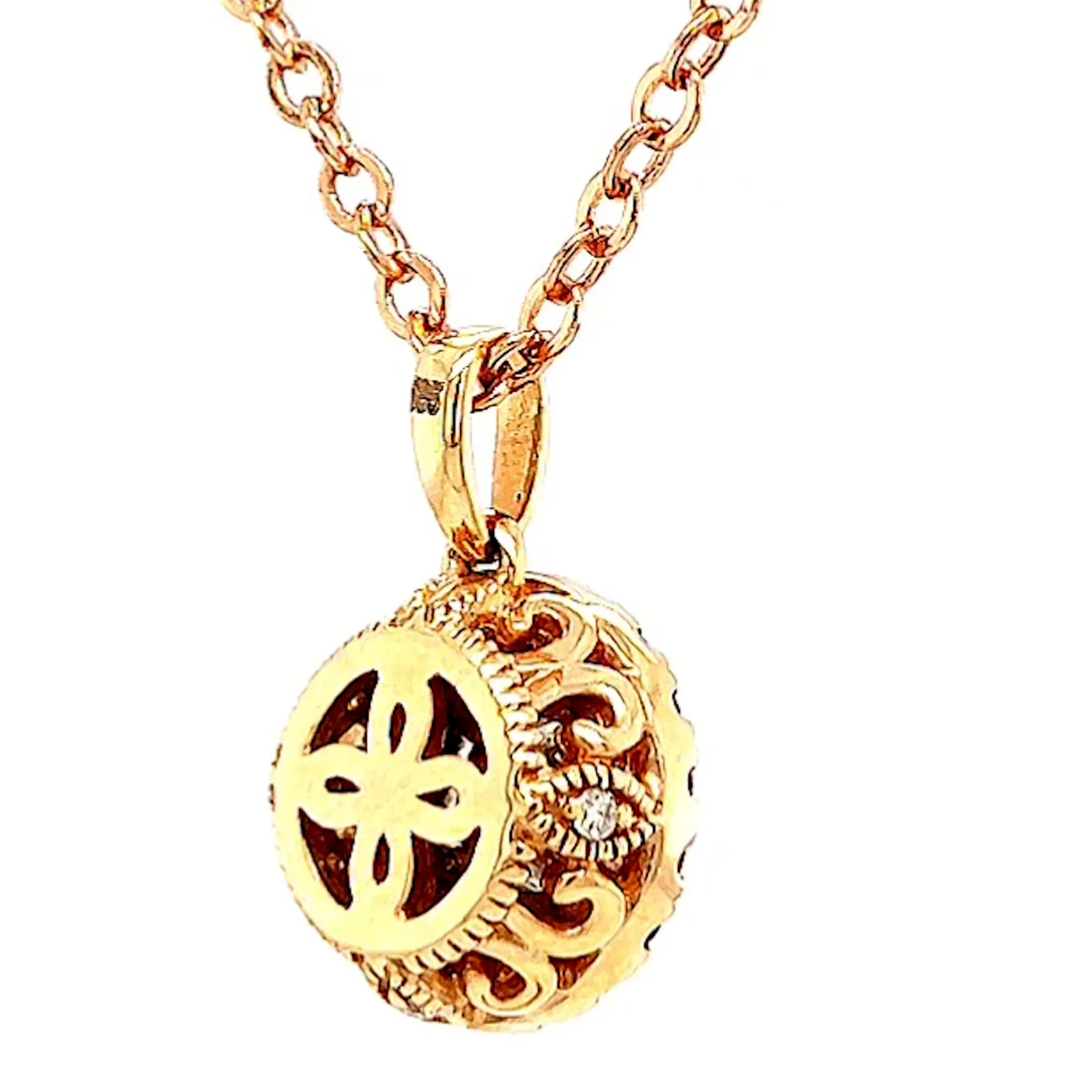 Paris 14ct Rose and White Gold Round Brilliant Cut 0.38 CARAT tw of Diamonds Pendant - Image 47