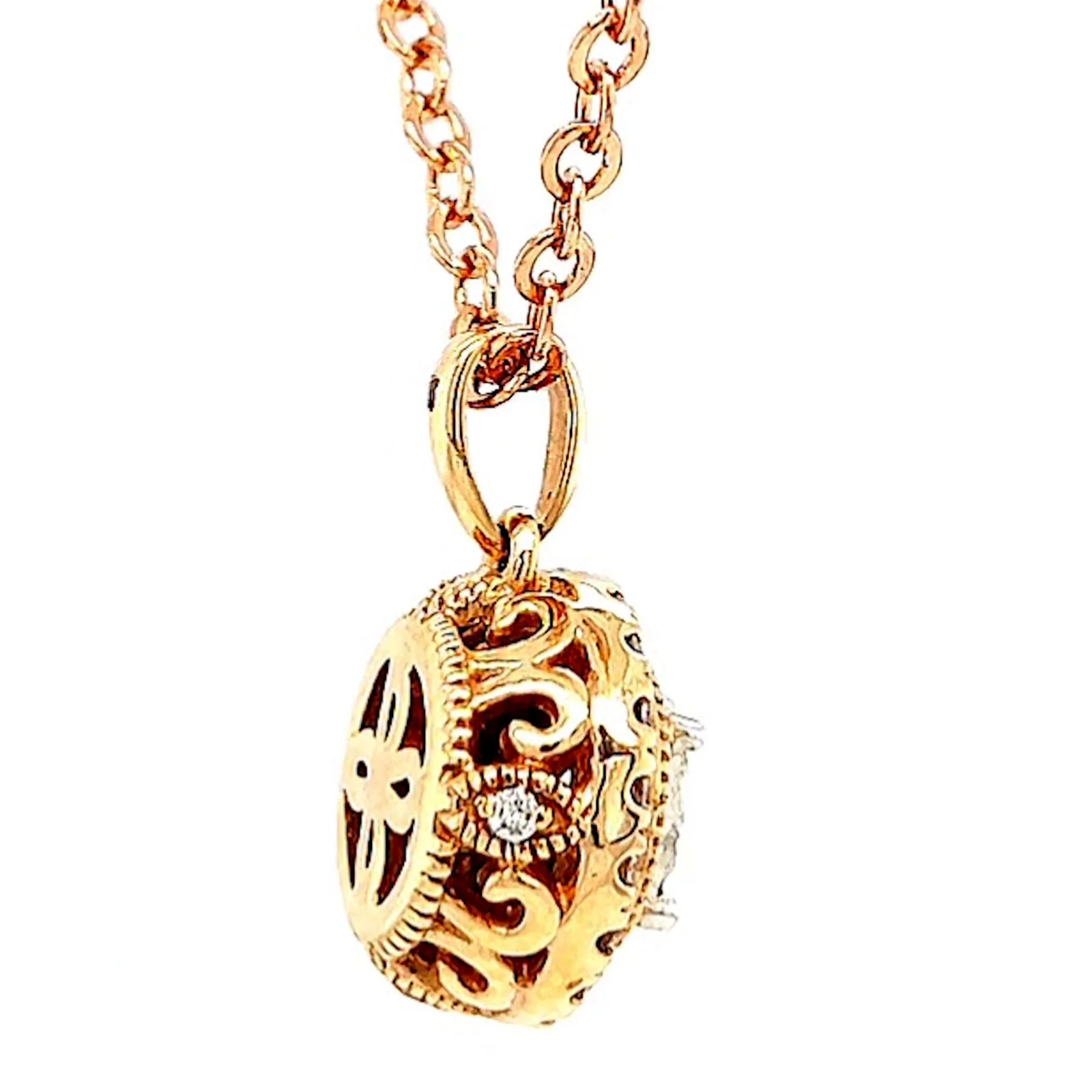 Paris 14ct Rose and White Gold Round Brilliant Cut 0.38 CARAT tw of Diamonds Pendant - Image 53