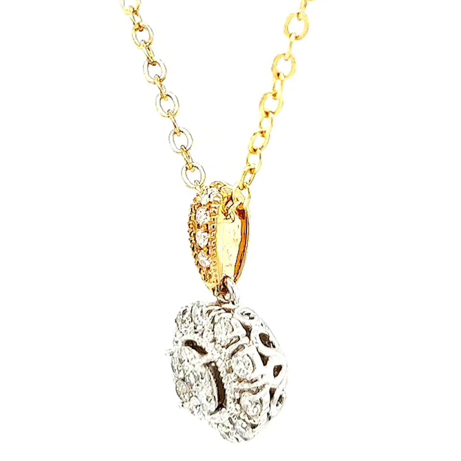 London 9ct Two Tone Gold Round Brilliant Cut 0.40 CARAT tw of Diamonds Pendant - Image 13