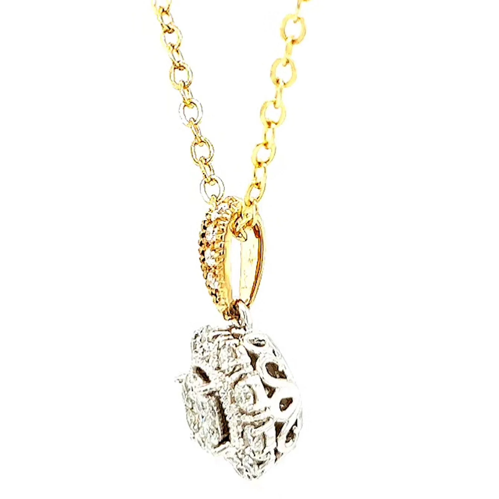 London 9ct Two Tone Gold Round Brilliant Cut 0.40 CARAT tw of Diamonds Pendant - Image 15