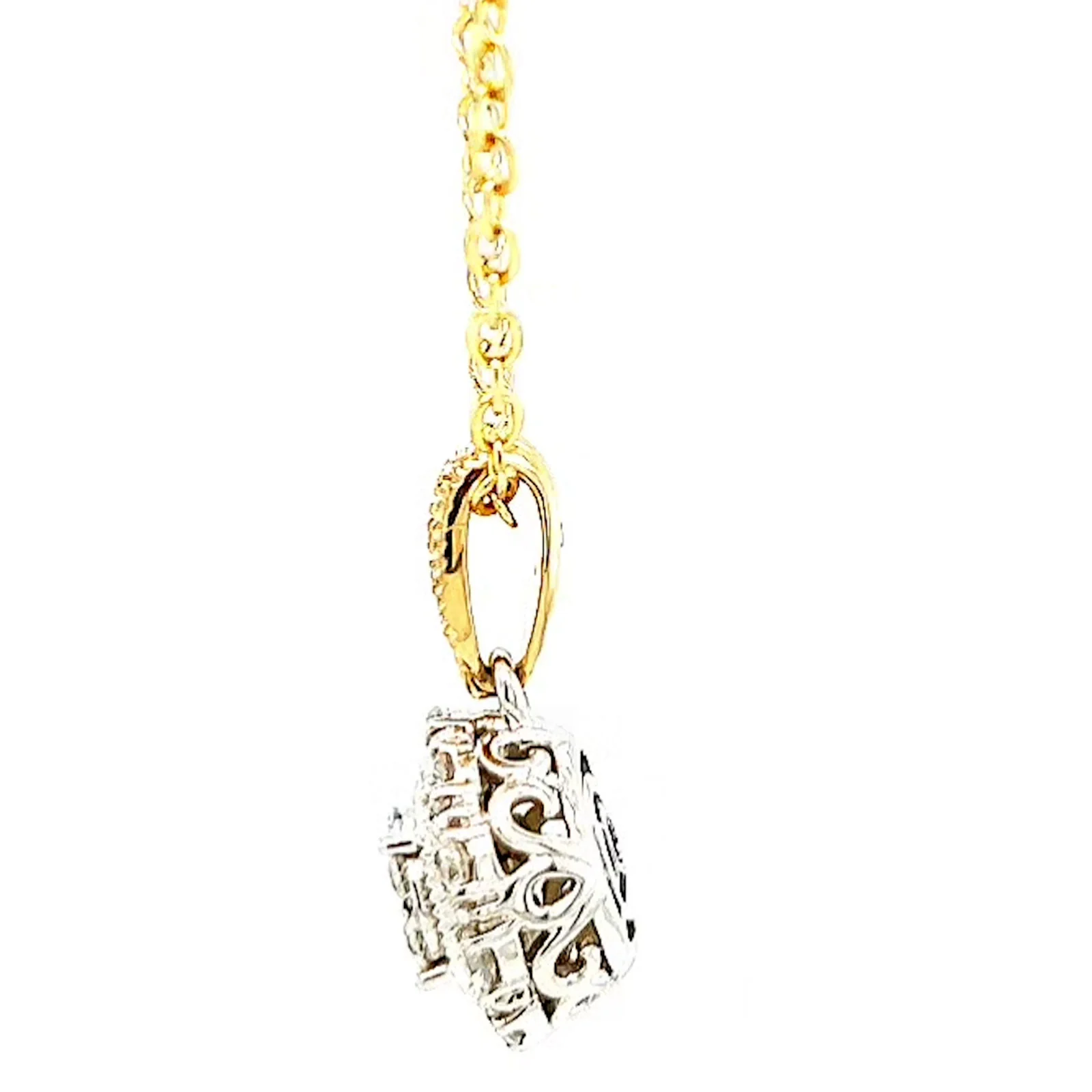 London 9ct Two Tone Gold Round Brilliant Cut 0.40 CARAT tw of Diamonds Pendant - Image 20