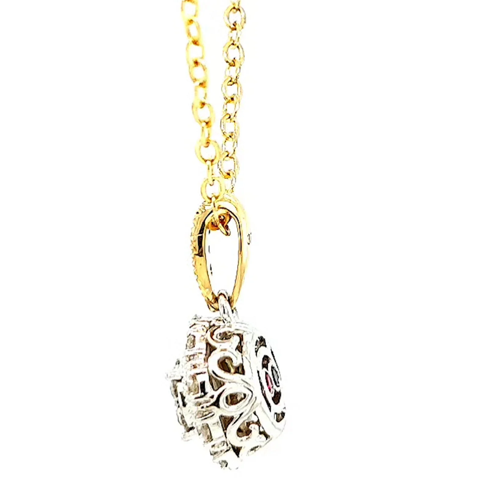 London 9ct Two Tone Gold Round Brilliant Cut 0.40 CARAT tw of Diamonds Pendant - Image 22