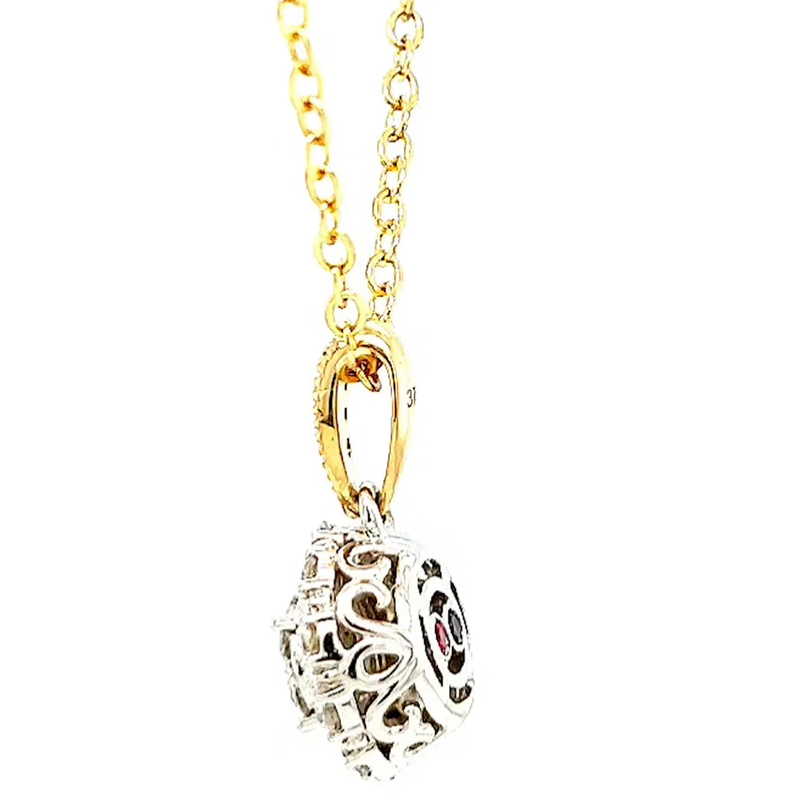 London 9ct Two Tone Gold Round Brilliant Cut 0.40 CARAT tw of Diamonds Pendant - Image 23