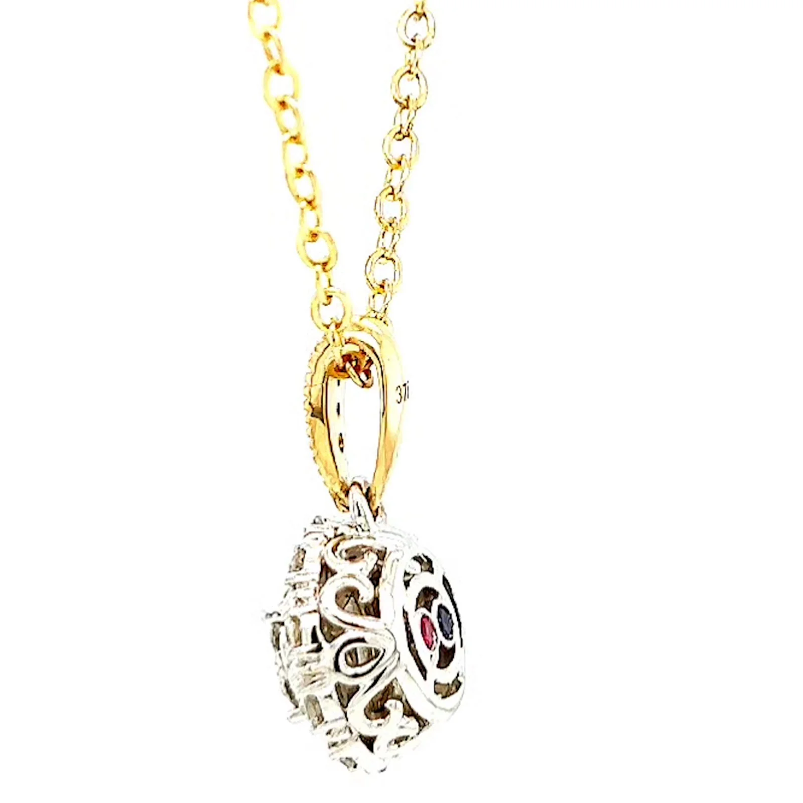 London 9ct Two Tone Gold Round Brilliant Cut 0.40 CARAT tw of Diamonds Pendant - Image 24