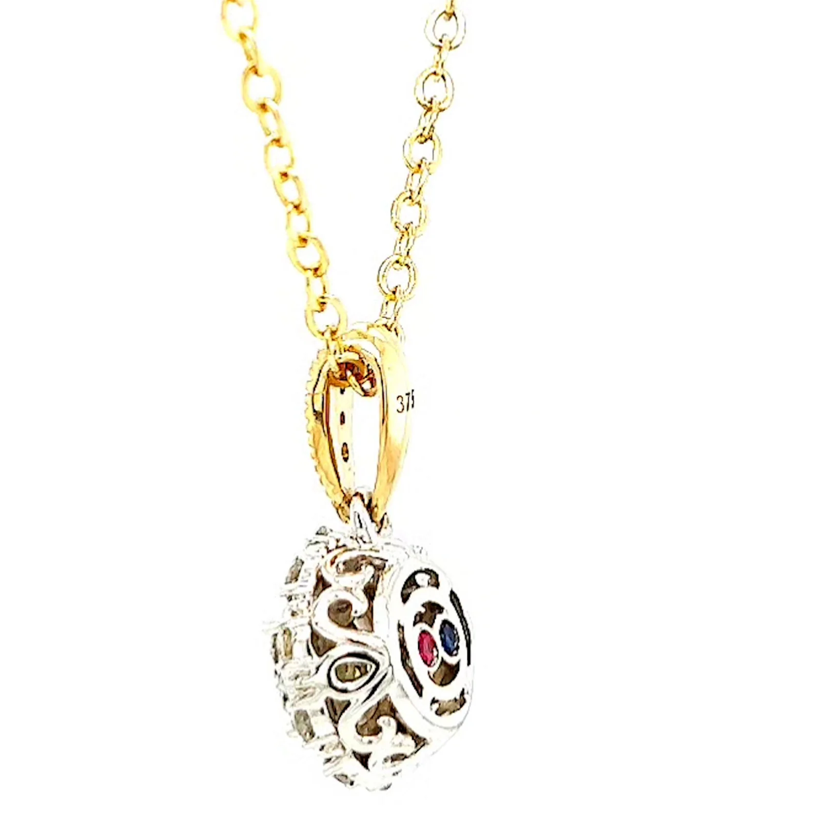 London 9ct Two Tone Gold Round Brilliant Cut 0.40 CARAT tw of Diamonds Pendant - Image 25
