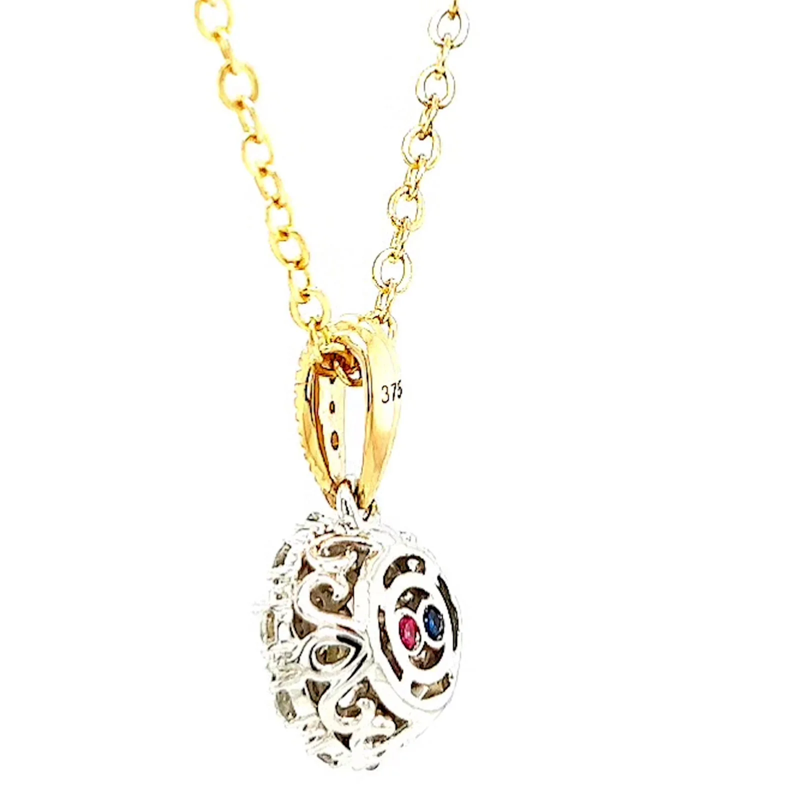 London 9ct Two Tone Gold Round Brilliant Cut 0.40 CARAT tw of Diamonds Pendant - Image 26
