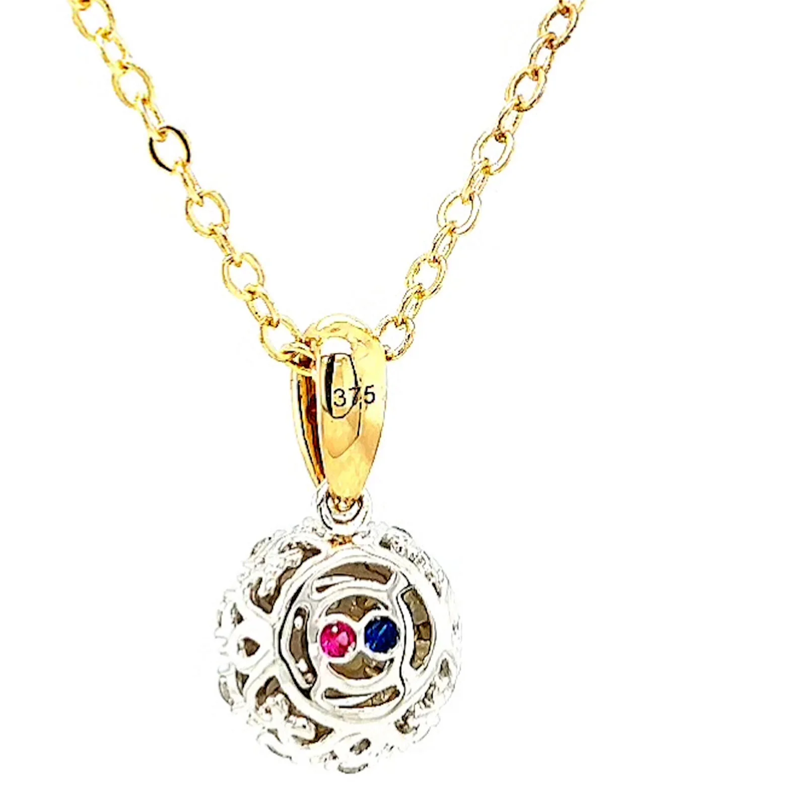 London 9ct Two Tone Gold Round Brilliant Cut 0.40 CARAT tw of Diamonds Pendant - Image 35