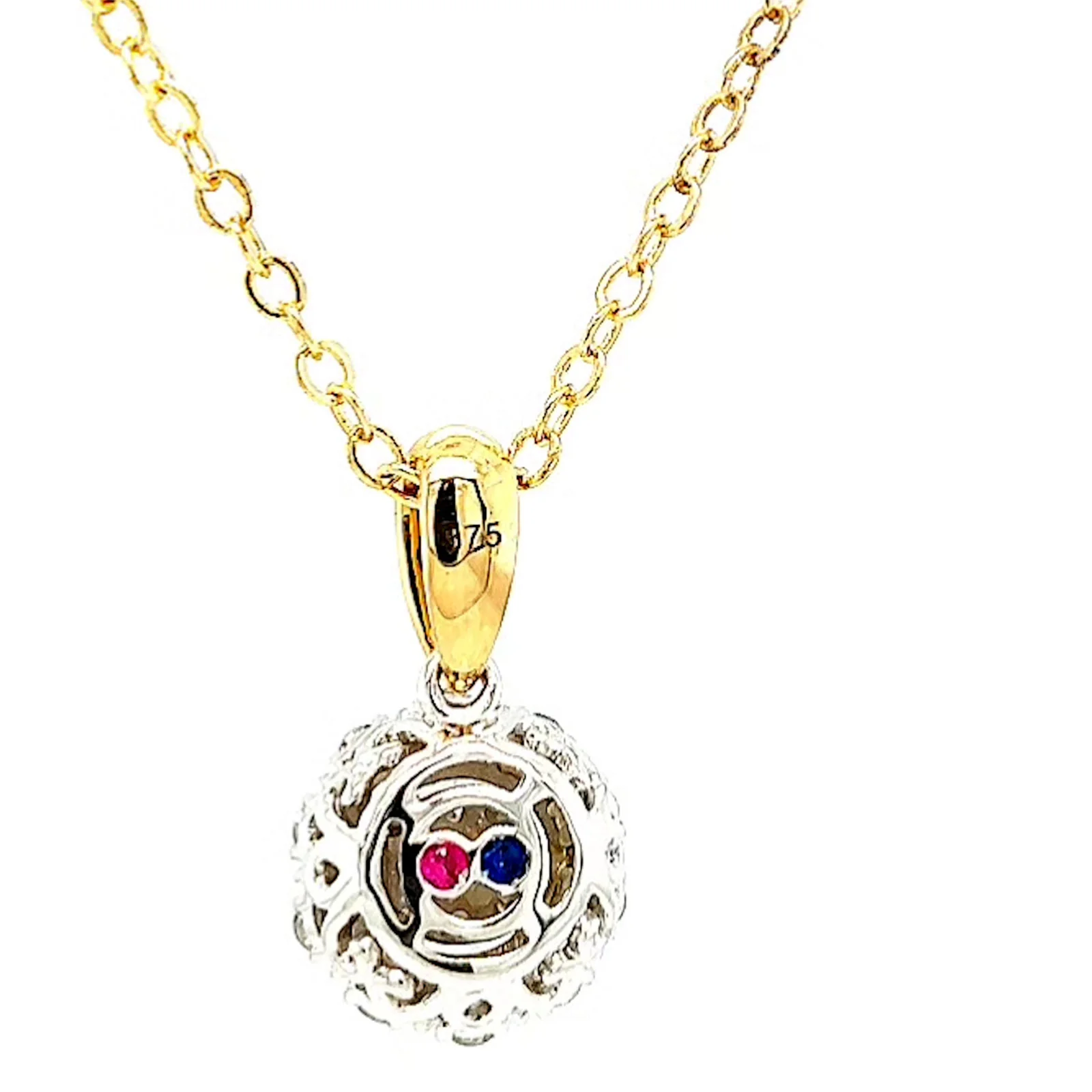 London 9ct Two Tone Gold Round Brilliant Cut 0.40 CARAT tw of Diamonds Pendant - Image 36