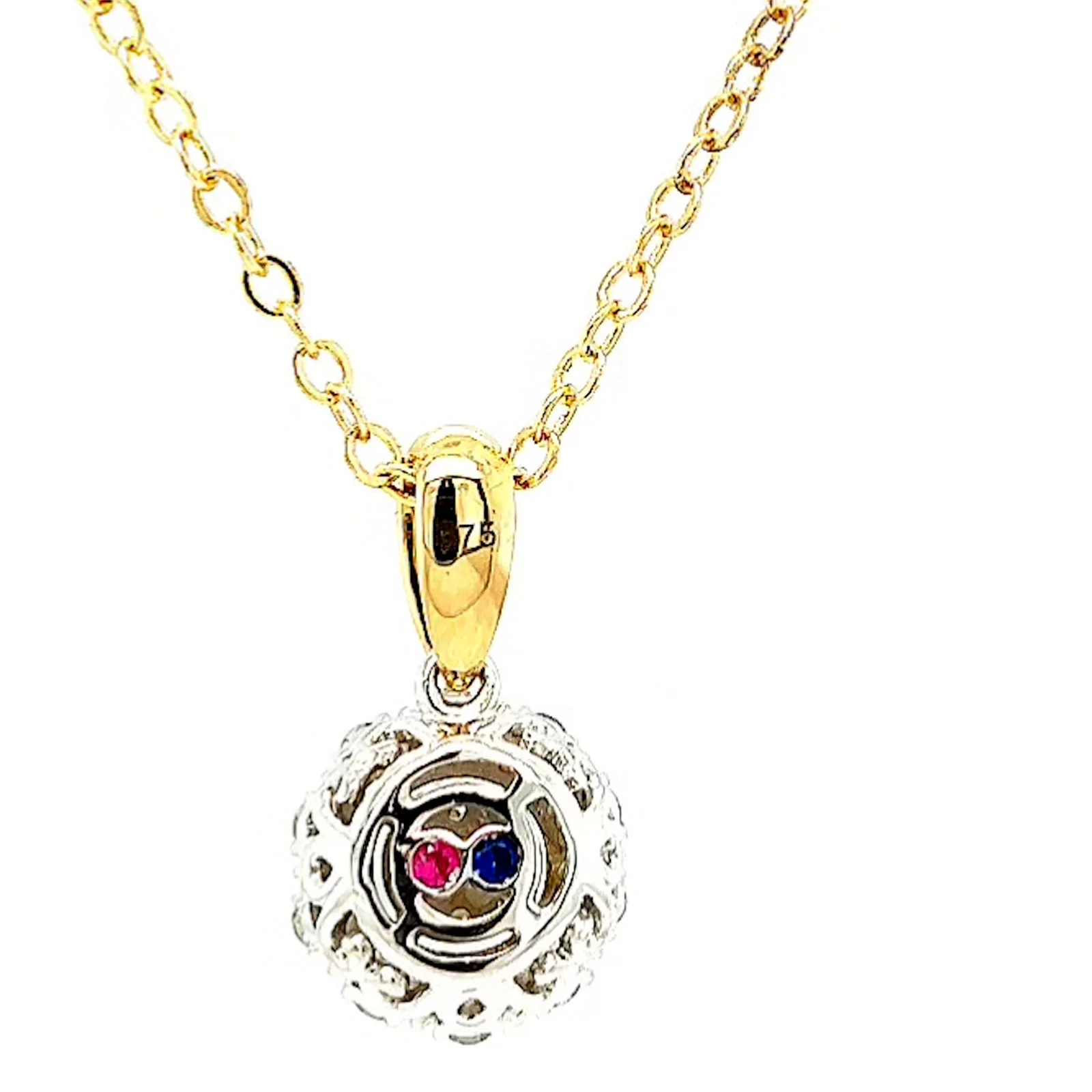 London 9ct Two Tone Gold Round Brilliant Cut 0.40 CARAT tw of Diamonds Pendant - Image 37
