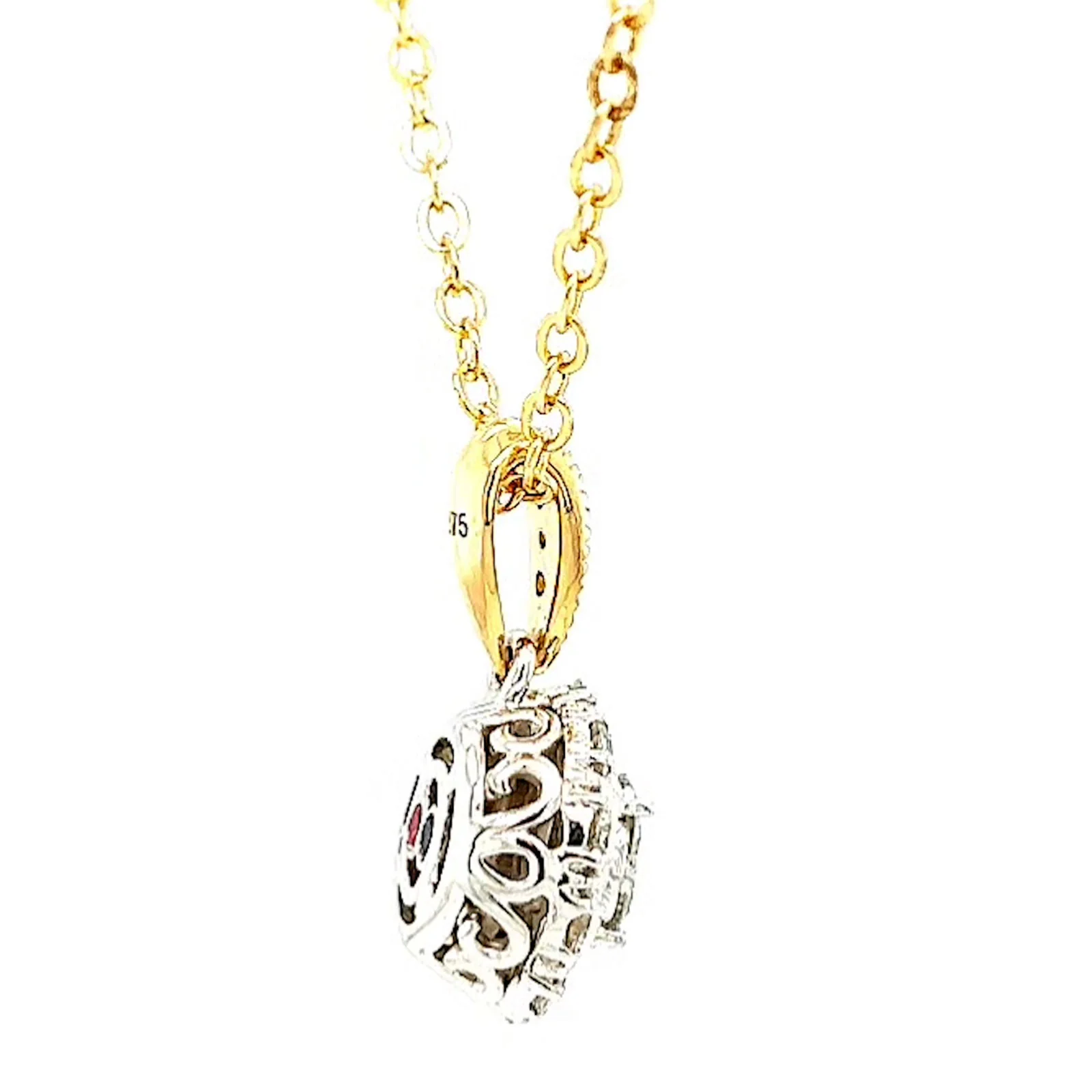 London 9ct Two Tone Gold Round Brilliant Cut 0.40 CARAT tw of Diamonds Pendant - Image 53
