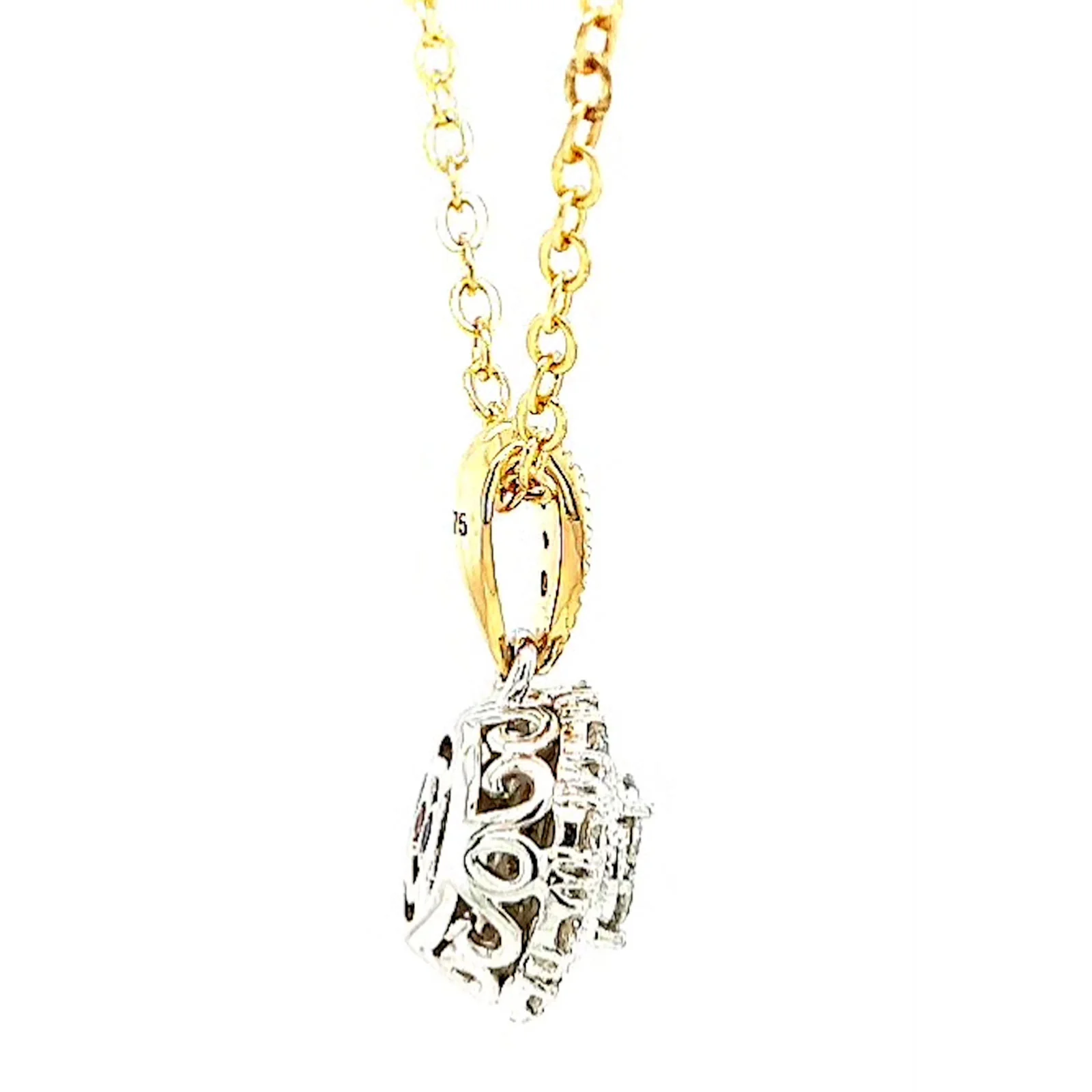 London 9ct Two Tone Gold Round Brilliant Cut 0.40 CARAT tw of Diamonds Pendant - Image 54