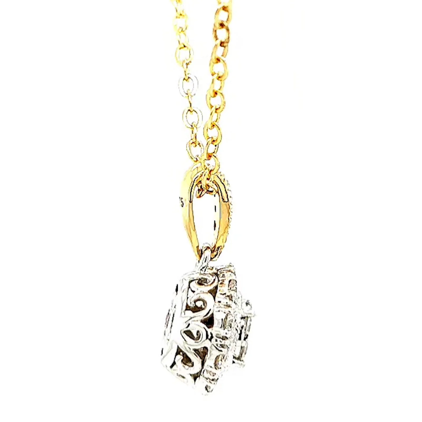 London 9ct Two Tone Gold Round Brilliant Cut 0.40 CARAT tw of Diamonds Pendant - Image 55