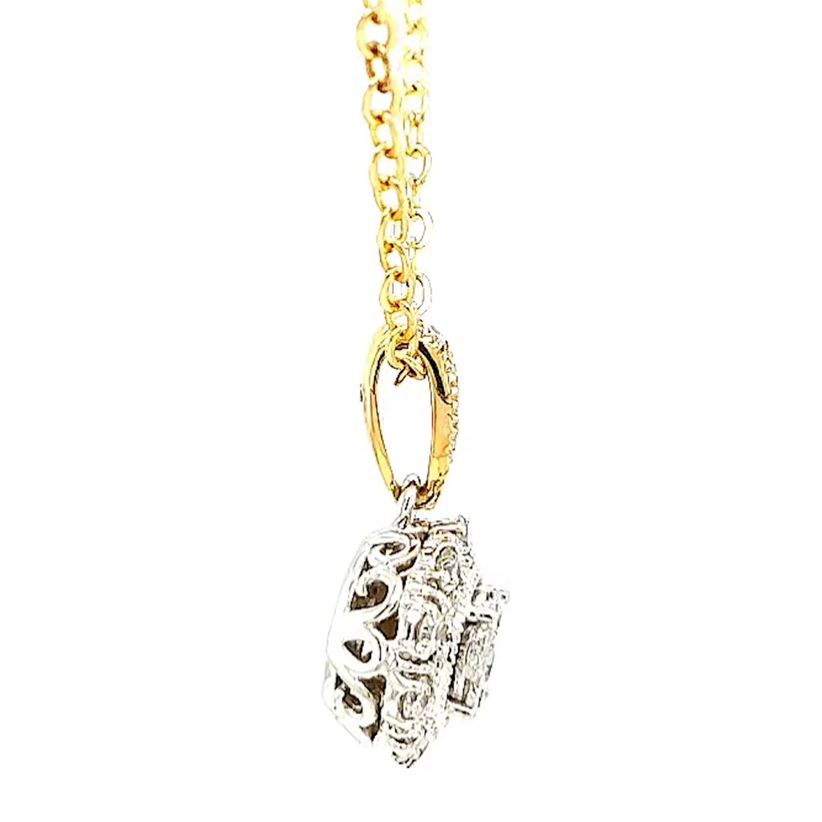 London 9ct Two Tone Gold Round Brilliant Cut 0.40 CARAT tw of Diamonds Pendant - Image 58