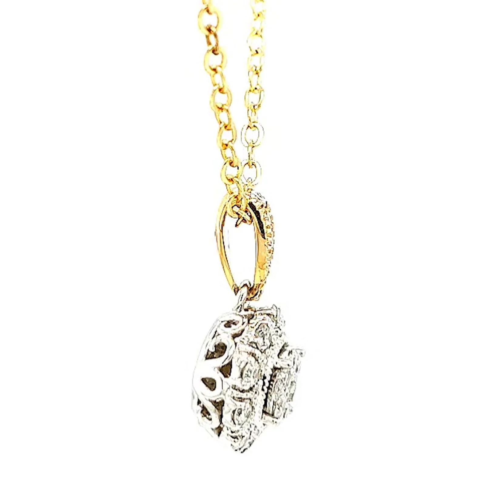 London 9ct Two Tone Gold Round Brilliant Cut 0.40 CARAT tw of Diamonds Pendant - Image 59