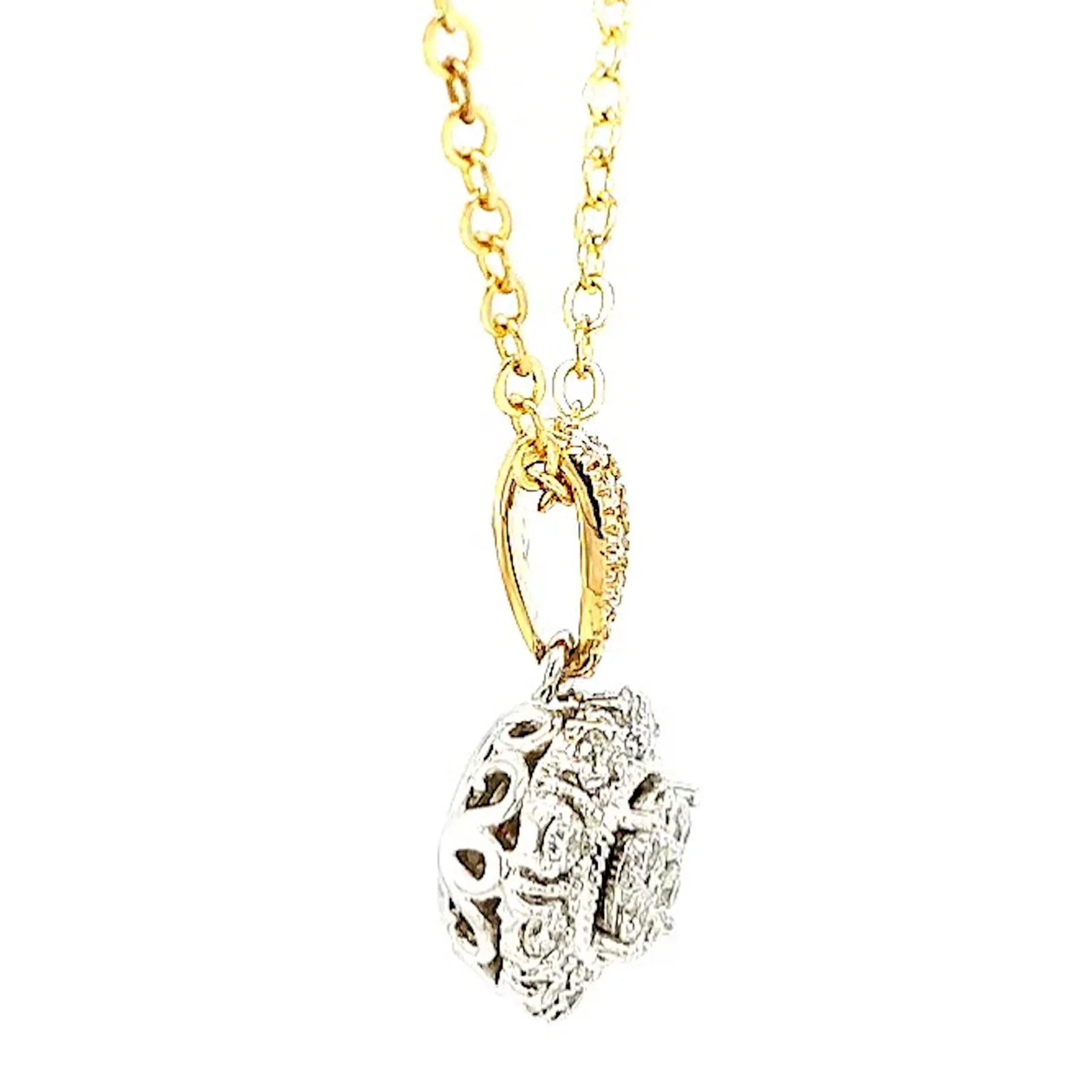 London 9ct Two Tone Gold Round Brilliant Cut 0.40 CARAT tw of Diamonds Pendant - Image 60