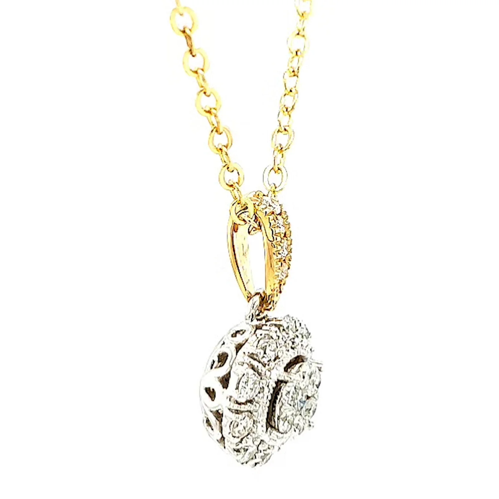 London 9ct Two Tone Gold Round Brilliant Cut 0.40 CARAT tw of Diamonds Pendant - Image 62