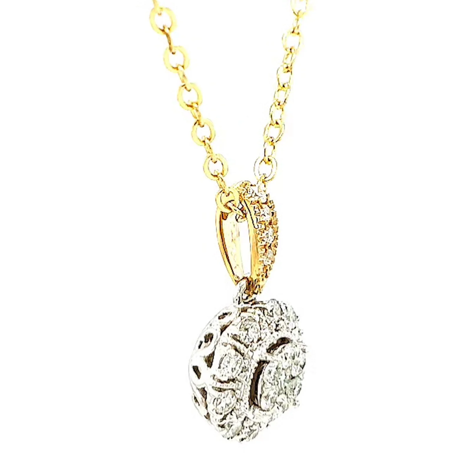 London 9ct Two Tone Gold Round Brilliant Cut 0.40 CARAT tw of Diamonds Pendant - Image 63