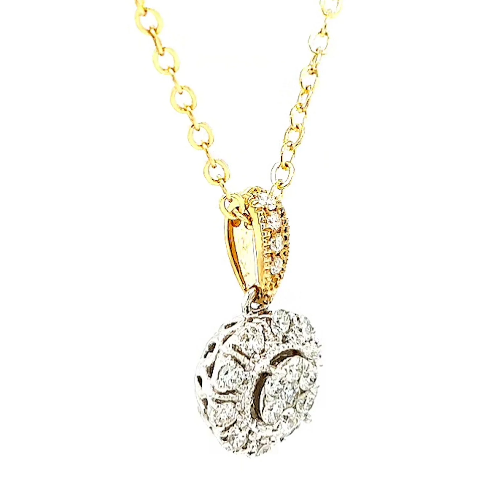 London 9ct Two Tone Gold Round Brilliant Cut 0.40 CARAT tw of Diamonds Pendant - Image 65