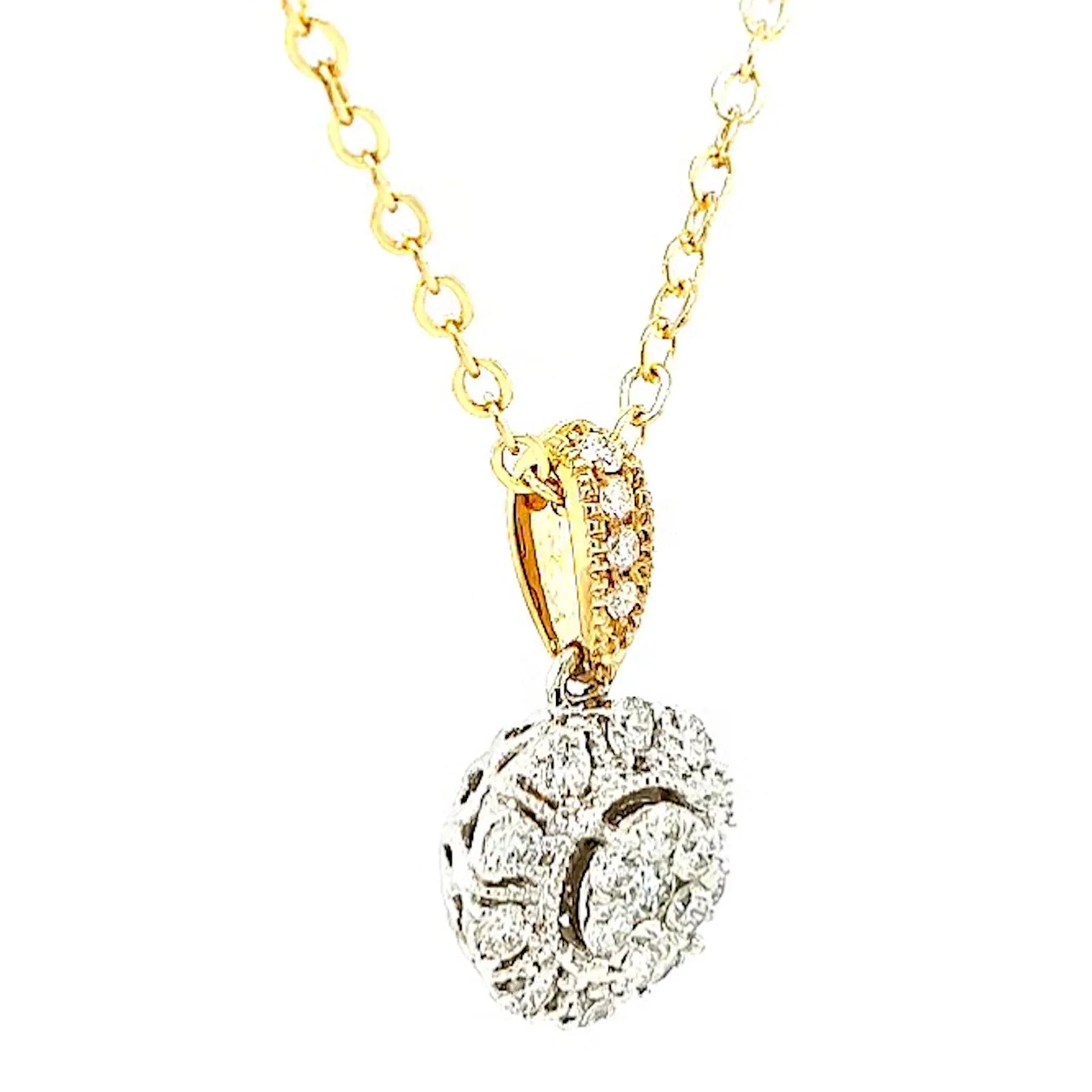 London 9ct Two Tone Gold Round Brilliant Cut 0.40 CARAT tw of Diamonds Pendant - Image 66