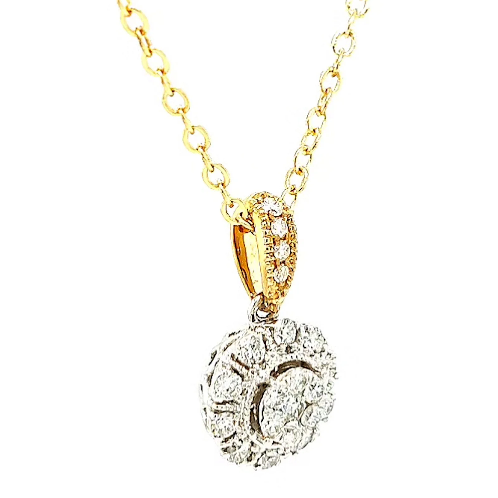 London 9ct Two Tone Gold Round Brilliant Cut 0.40 CARAT tw of Diamonds Pendant - Image 67