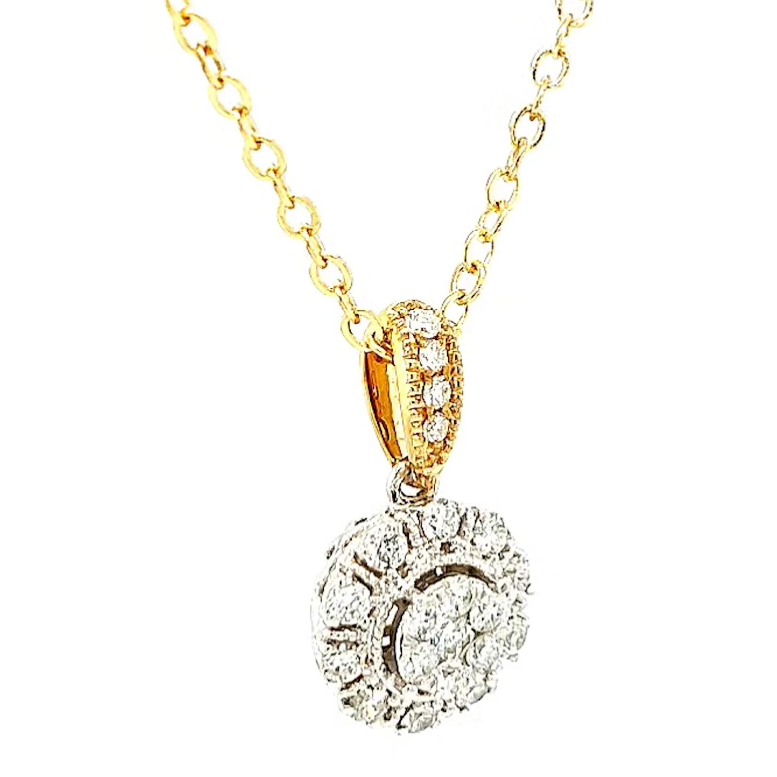London 9ct Two Tone Gold Round Brilliant Cut 0.40 CARAT tw of Diamonds Pendant - Image 68