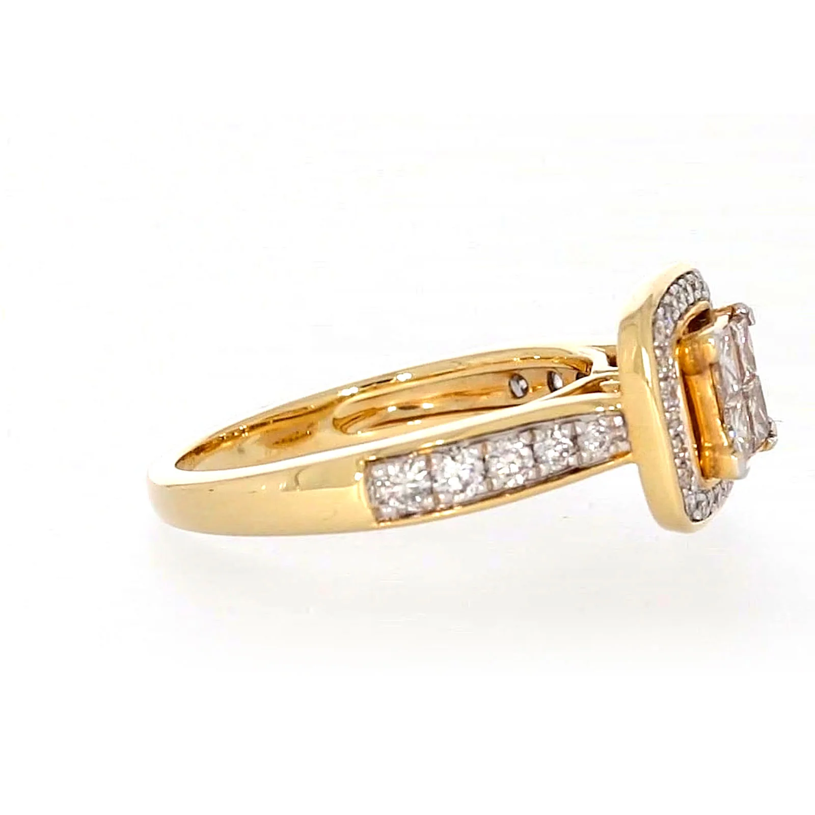 New York 14ct Yellow Gold Round Brilliant & Princess Cut 3/4 Carat tw of Diamonds Ring - Image 60