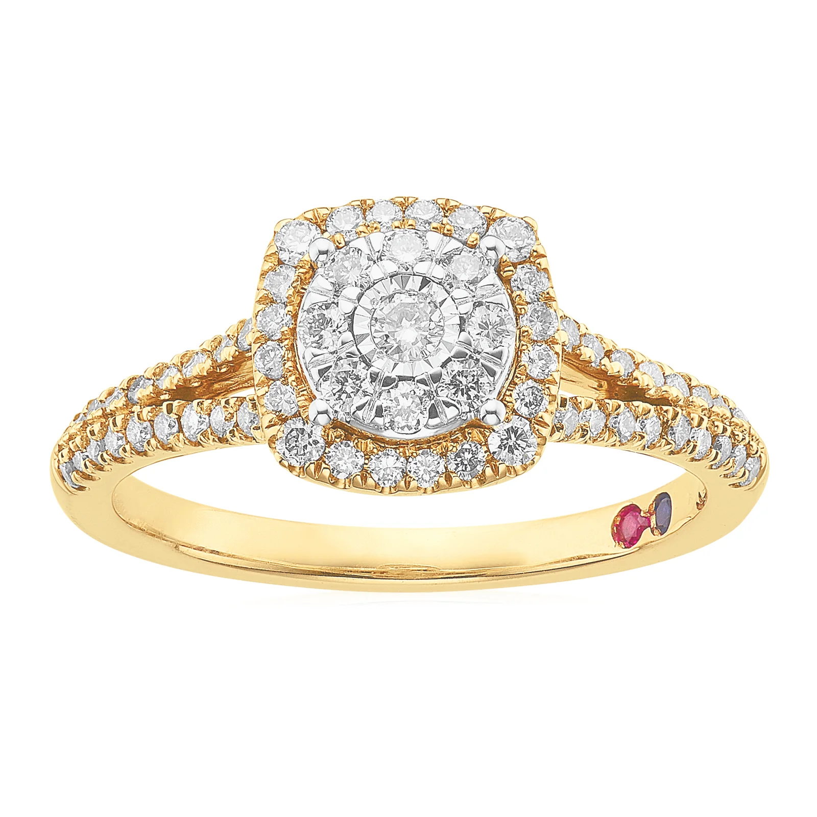 London 9ct Yellow Gold Round Brilliant Cut 1/2 CARAT tw of Diamonds Ring