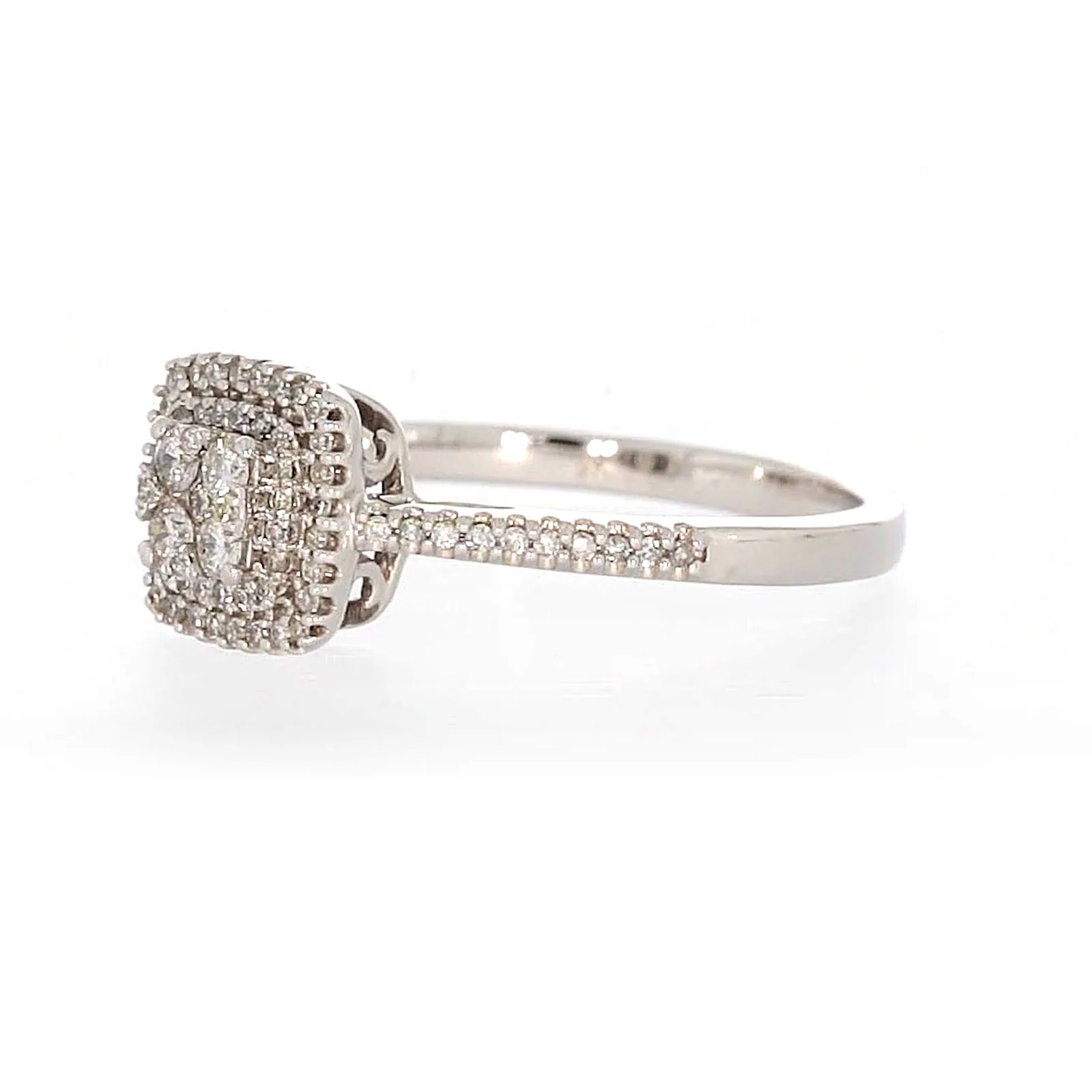 London 9ct White Gold Round Brilliant Cut 0.33 CARAT tw  of Diamonds Ring - Image 11