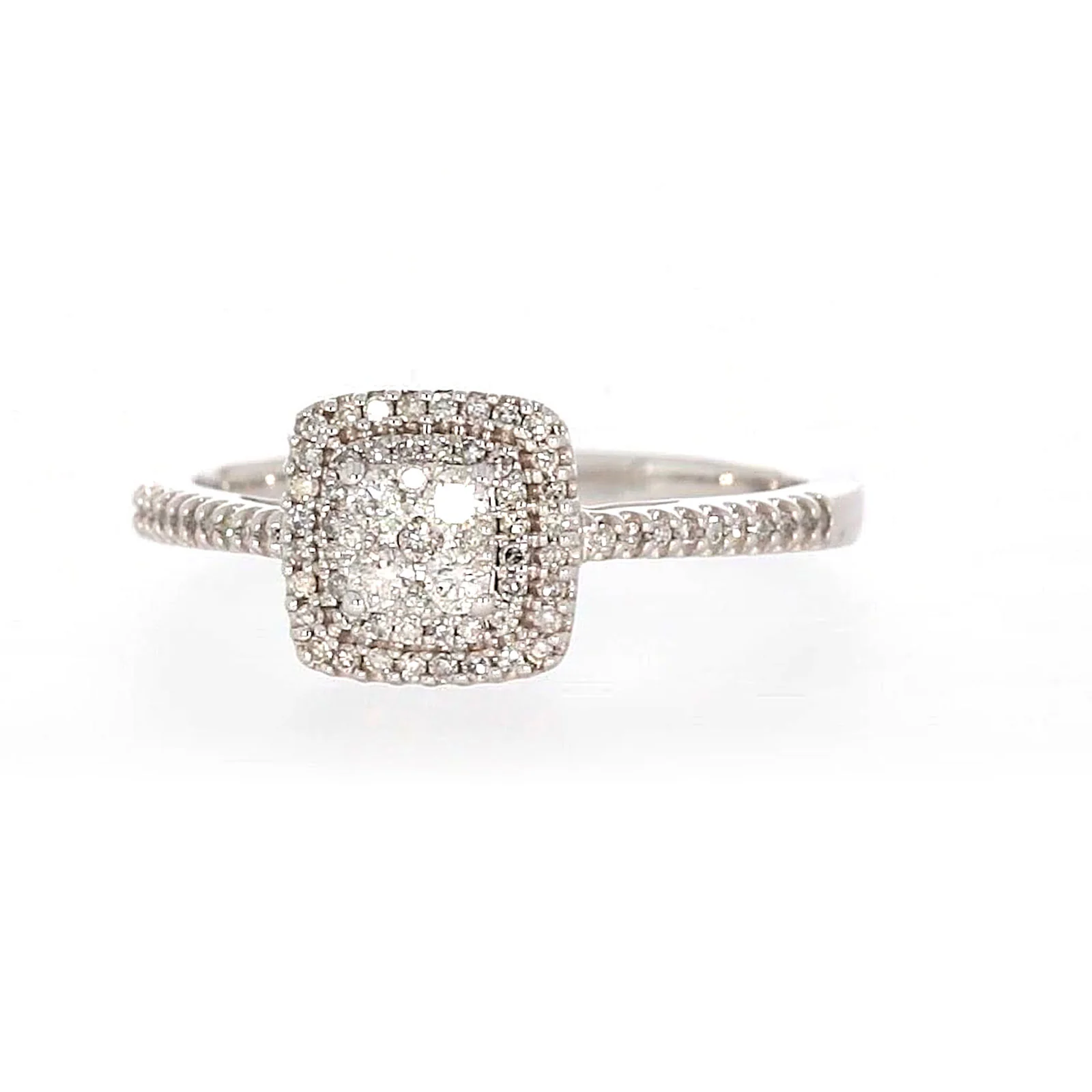 London 9ct White Gold Round Brilliant Cut 0.33 CARAT tw  of Diamonds Ring - Image 3