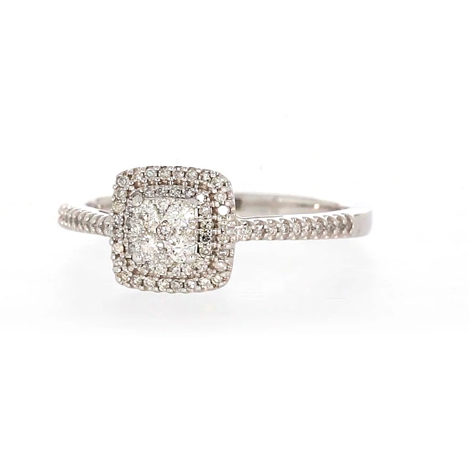 London 9ct White Gold Round Brilliant Cut 0.33 CARAT tw  of Diamonds Ring - Image 4
