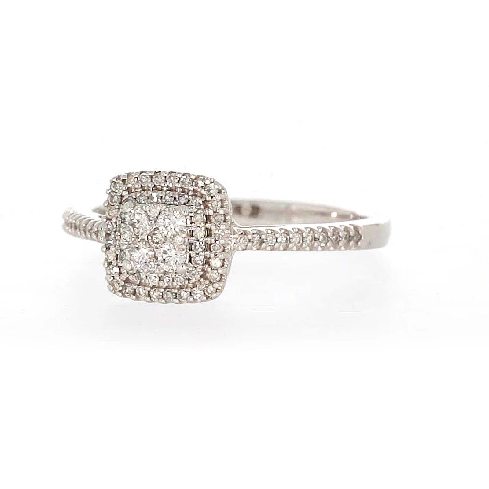 London 9ct White Gold Round Brilliant Cut 0.33 CARAT tw  of Diamonds Ring - Image 5