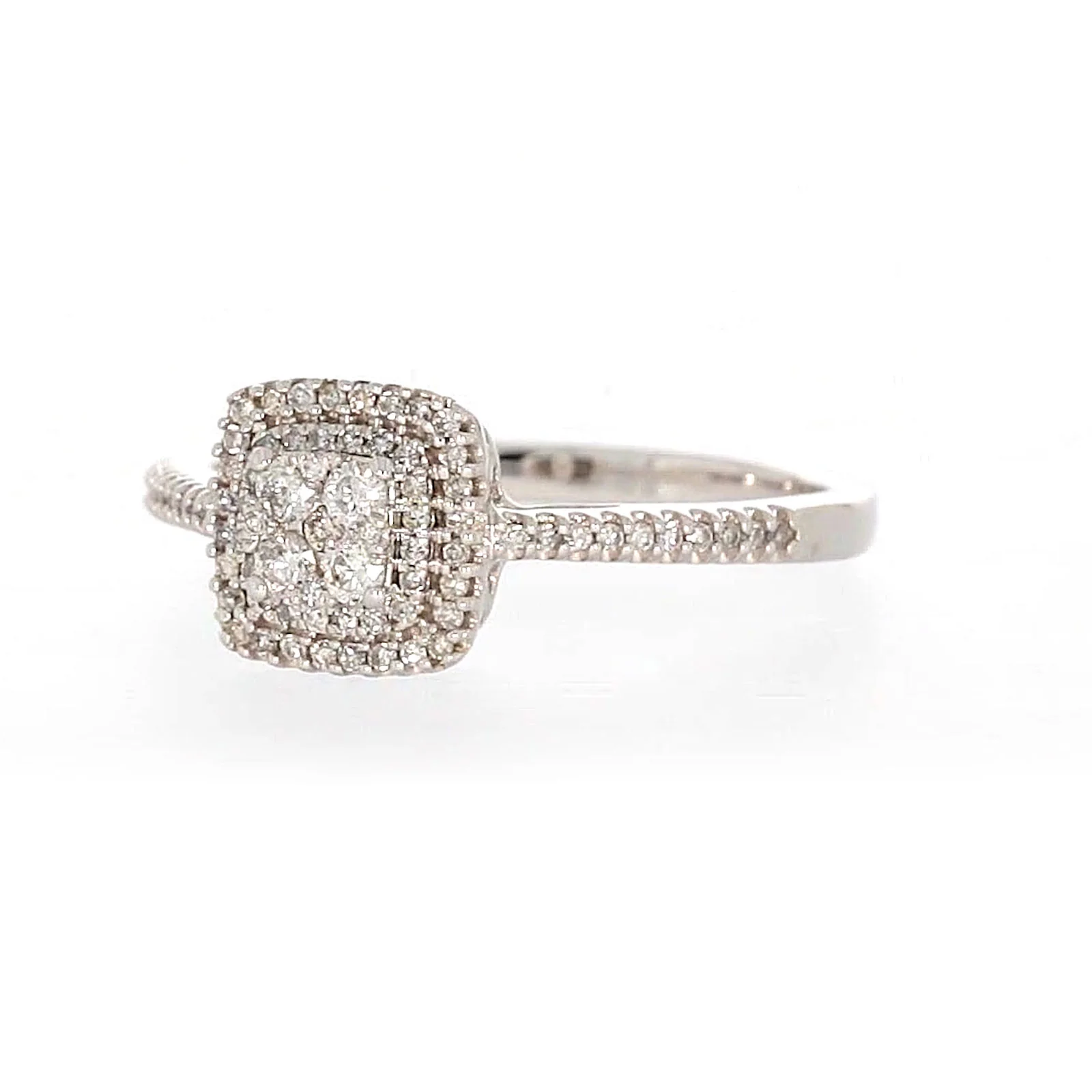 London 9ct White Gold Round Brilliant Cut 0.33 CARAT tw  of Diamonds Ring - Image 6