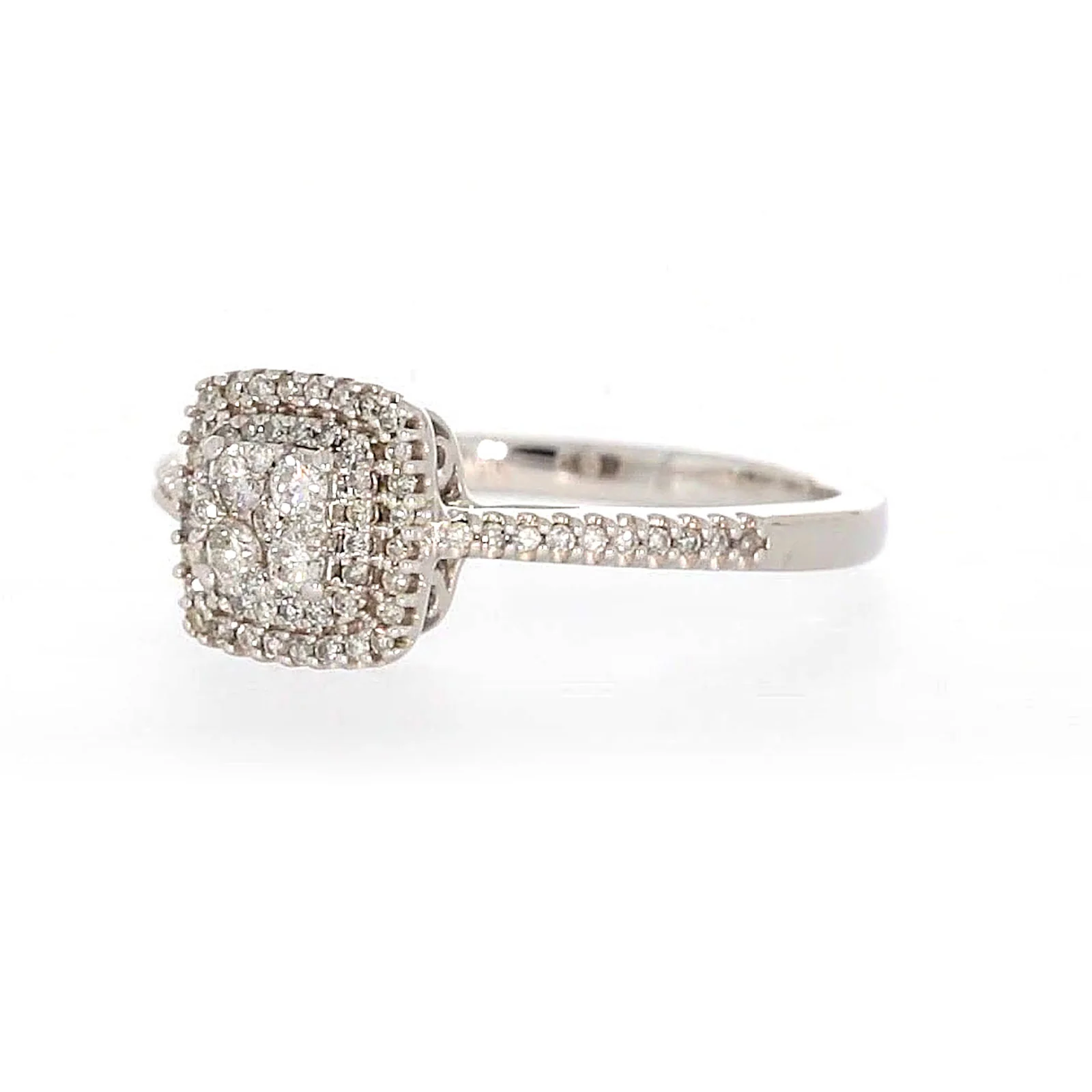 London 9ct White Gold Round Brilliant Cut 0.33 CARAT tw  of Diamonds Ring - Image 8