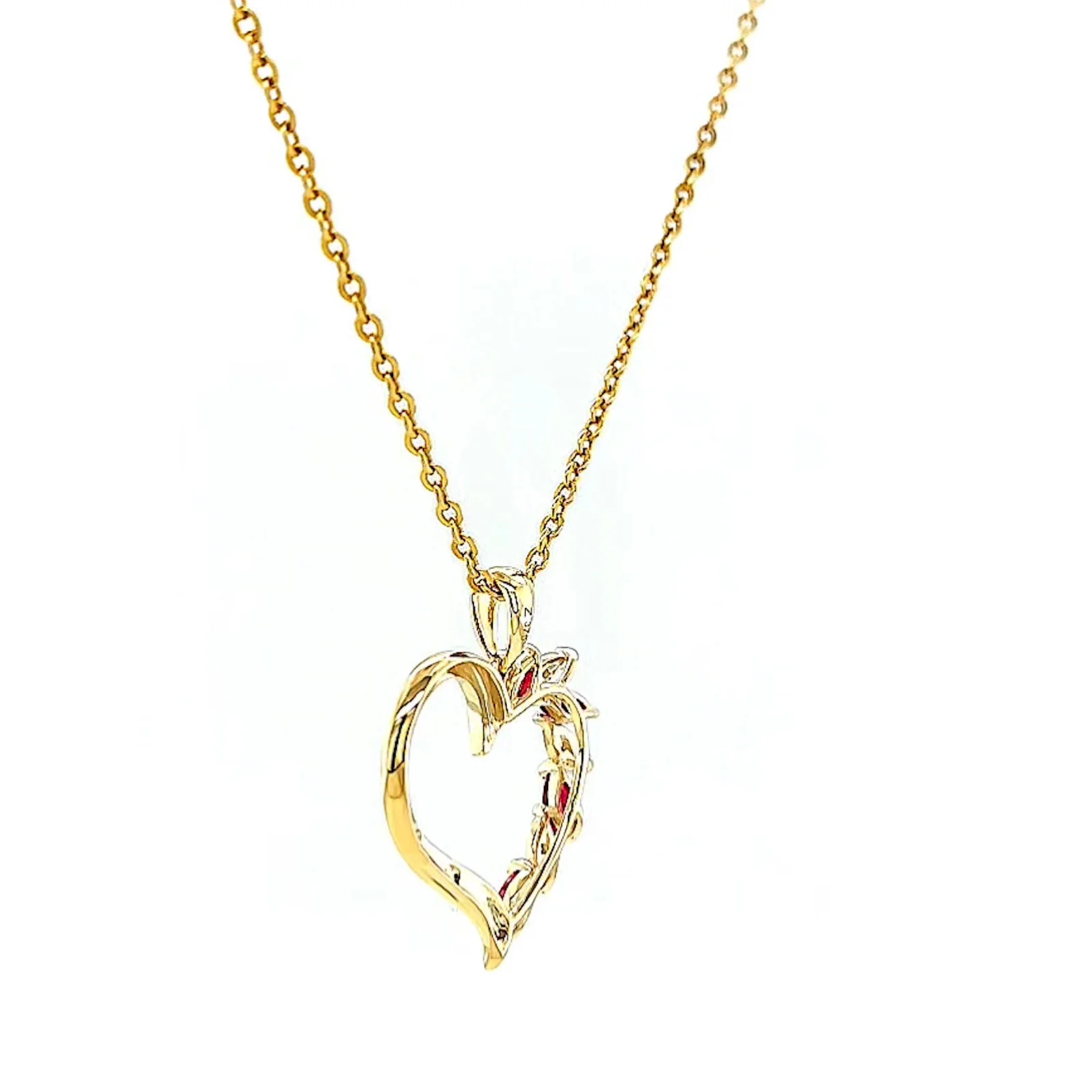 9ct Yellow Gold Marquise    Natural Ruby Diamond Set Pendant - Image 28